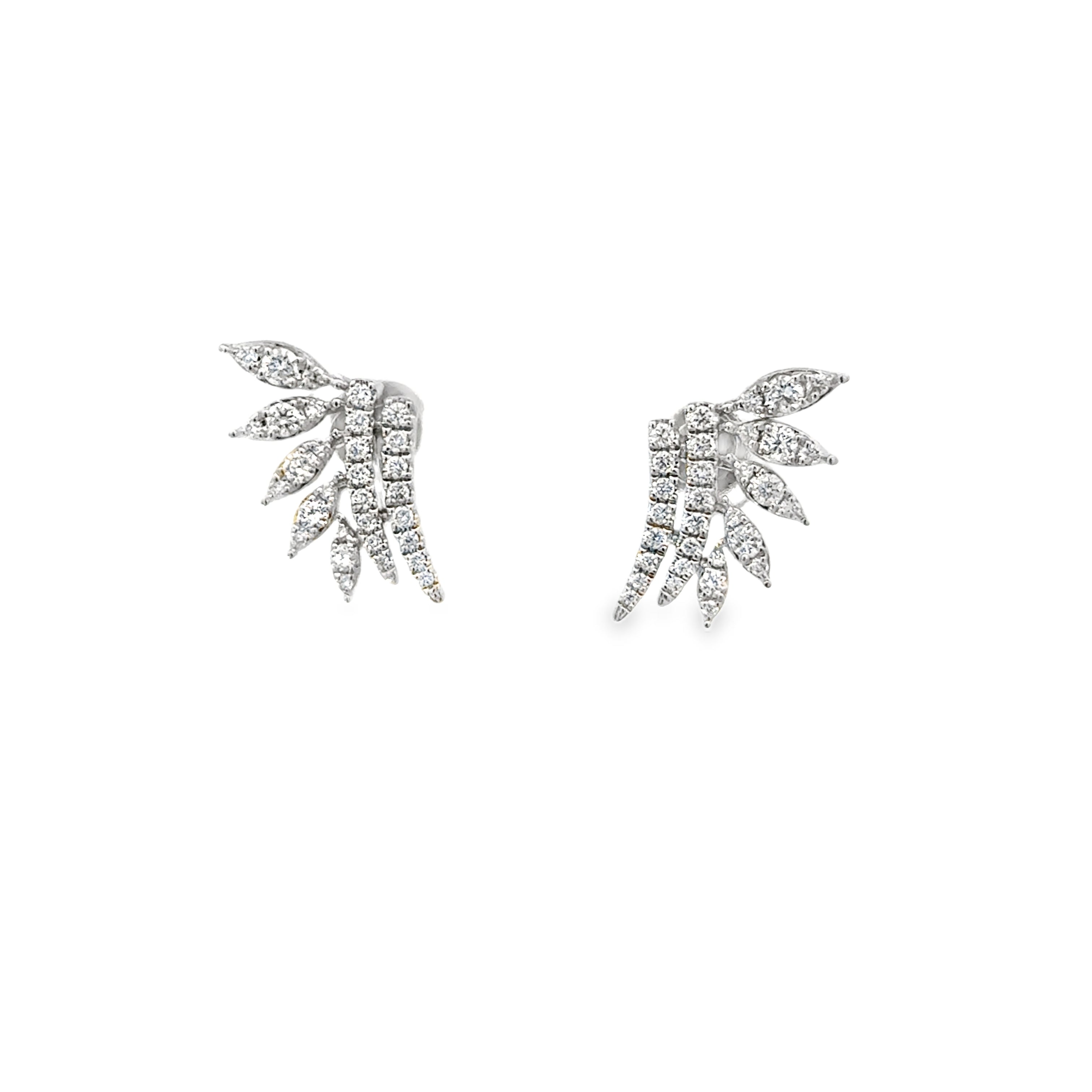 DIAMOND WINGS EARRINGS SET IN 14K WHITE GOLD