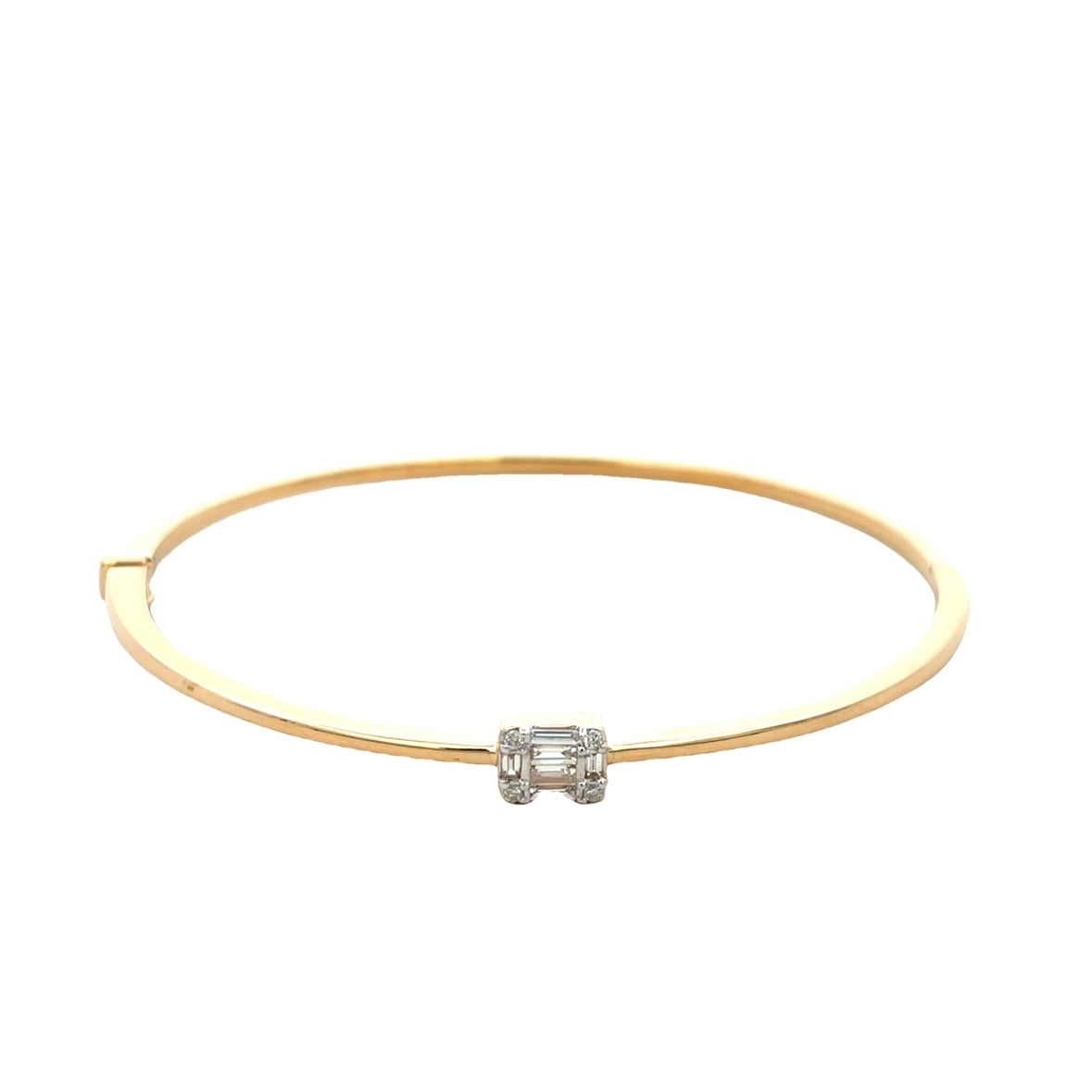 DIAMOND BAGUETTE MOSAICO BANGLE SET IN 14K YELLOW GOLD