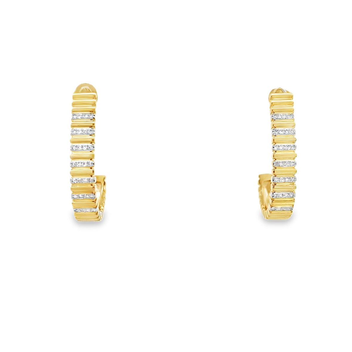 DIAMOND PAVÉ JACK EARRINGS SET IN 14K YELLOW GOLD