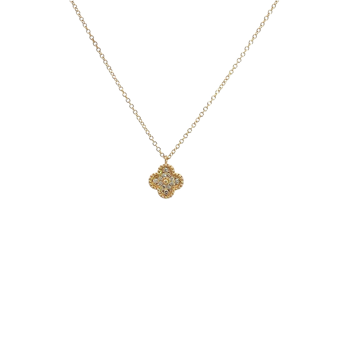 DIAMOND PAVÉ CLOVER SET IN 14K YELLOW GOLD