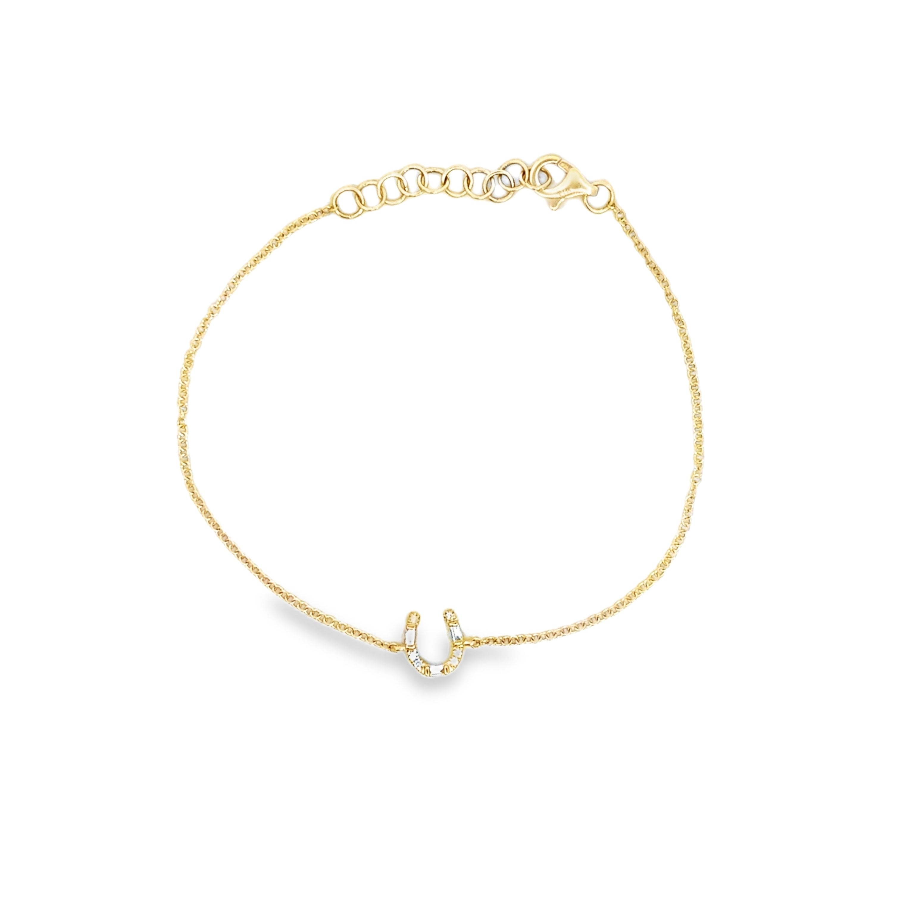 DIAMOND HORSESHOE BRACELET SET IN 14K YELLOW GOLD