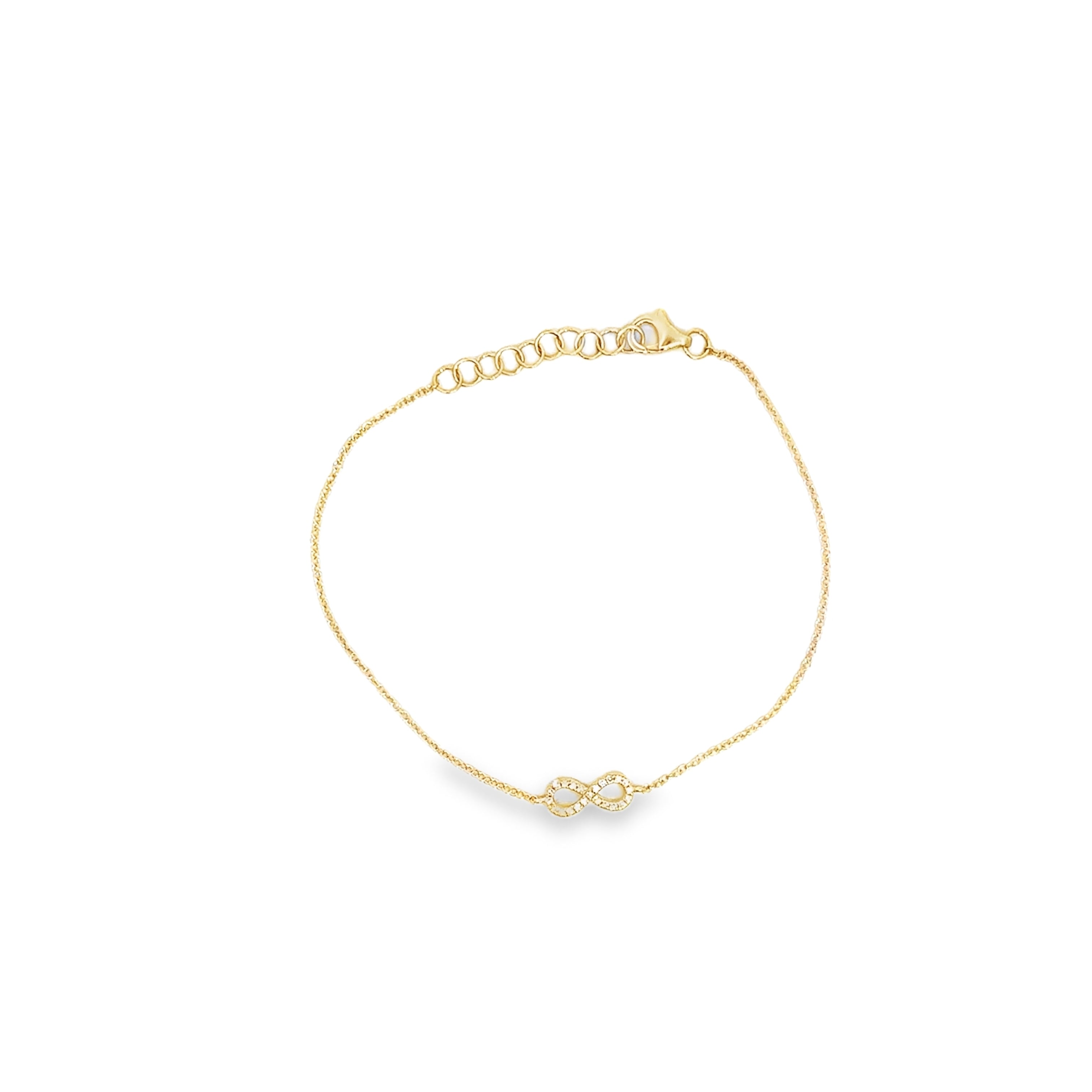 DIAMOND INFINITY BRACELET SET IN 14K YELLOW GOLD