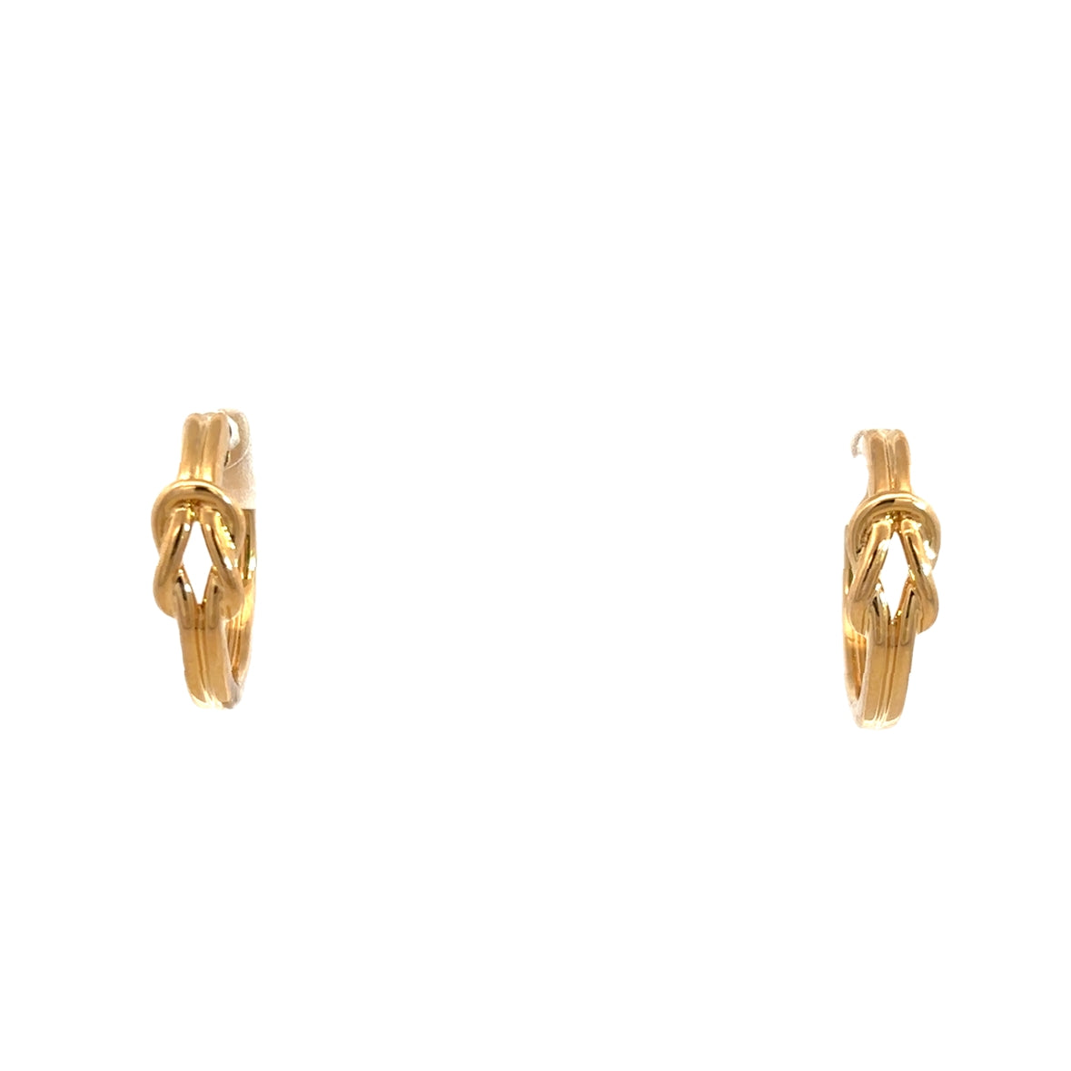 KNOT HUGGIES SET IN 14K YELLOW GOLD