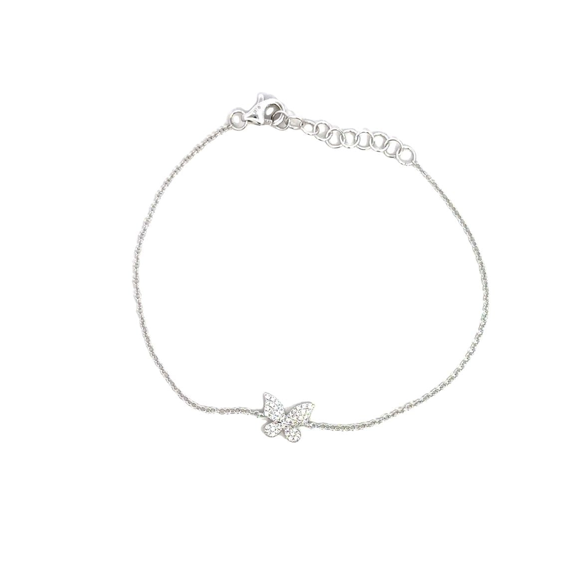 DIAMOND MINI BUTTERFLY BRACELET SET IN 14K WHITE GOLD