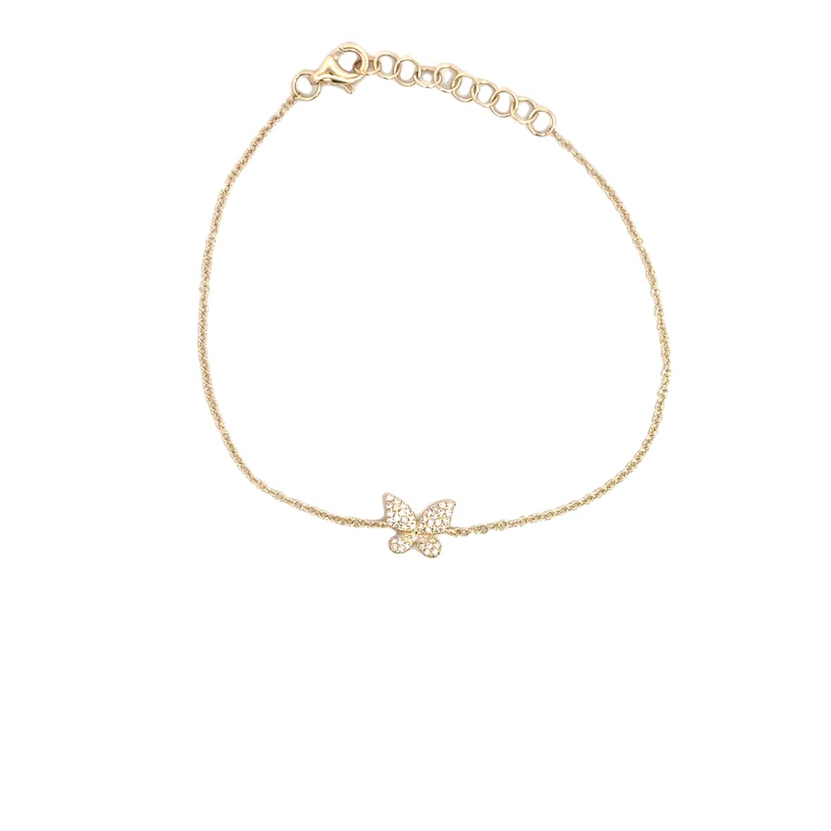 DIAMOND MINI BUTTERFLY BRACELET SET IN 14K YELLOW GOLD