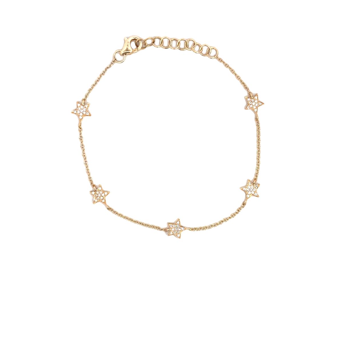 DIAMOND STARS BRACELET SET IN 14K YELLOW GOLD