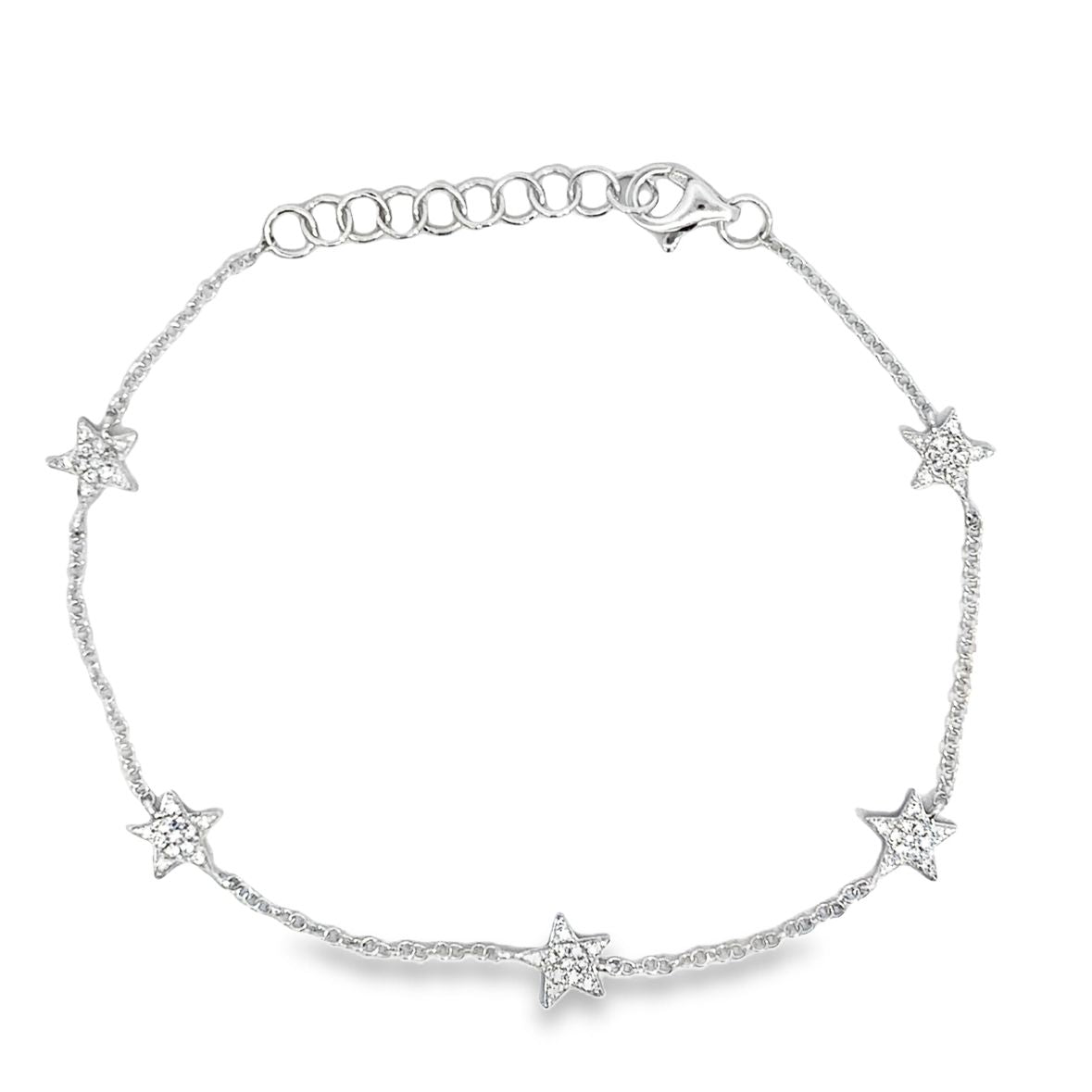 DIAMOND STARS BRACELET SET IN 14K WHITE GOLD