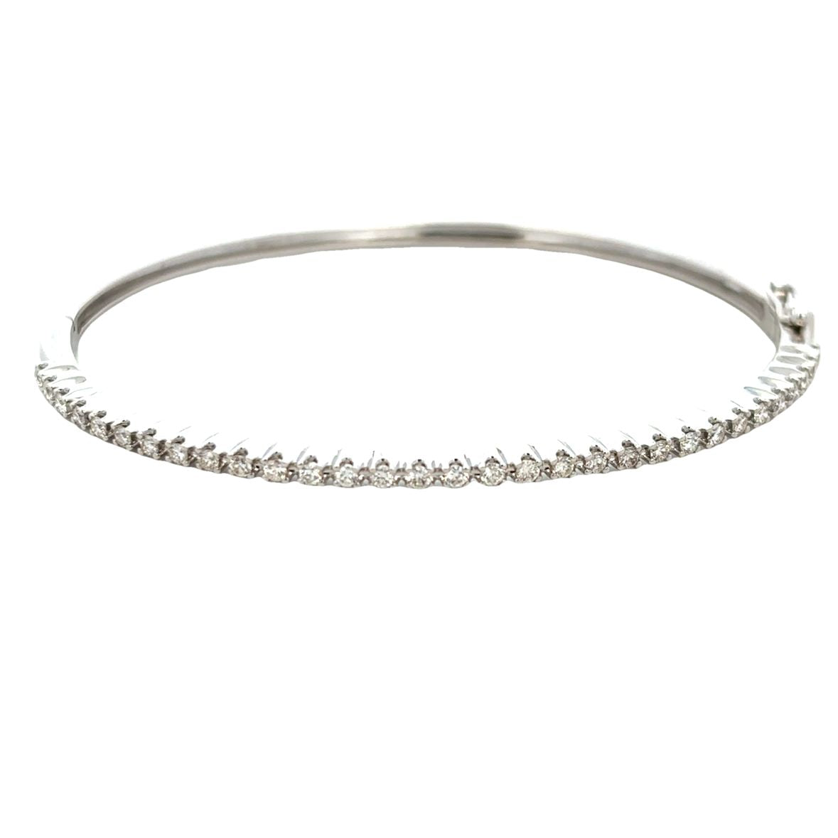 DIAMOND BAR BANGLE SET IN 14K WHITE GOLD