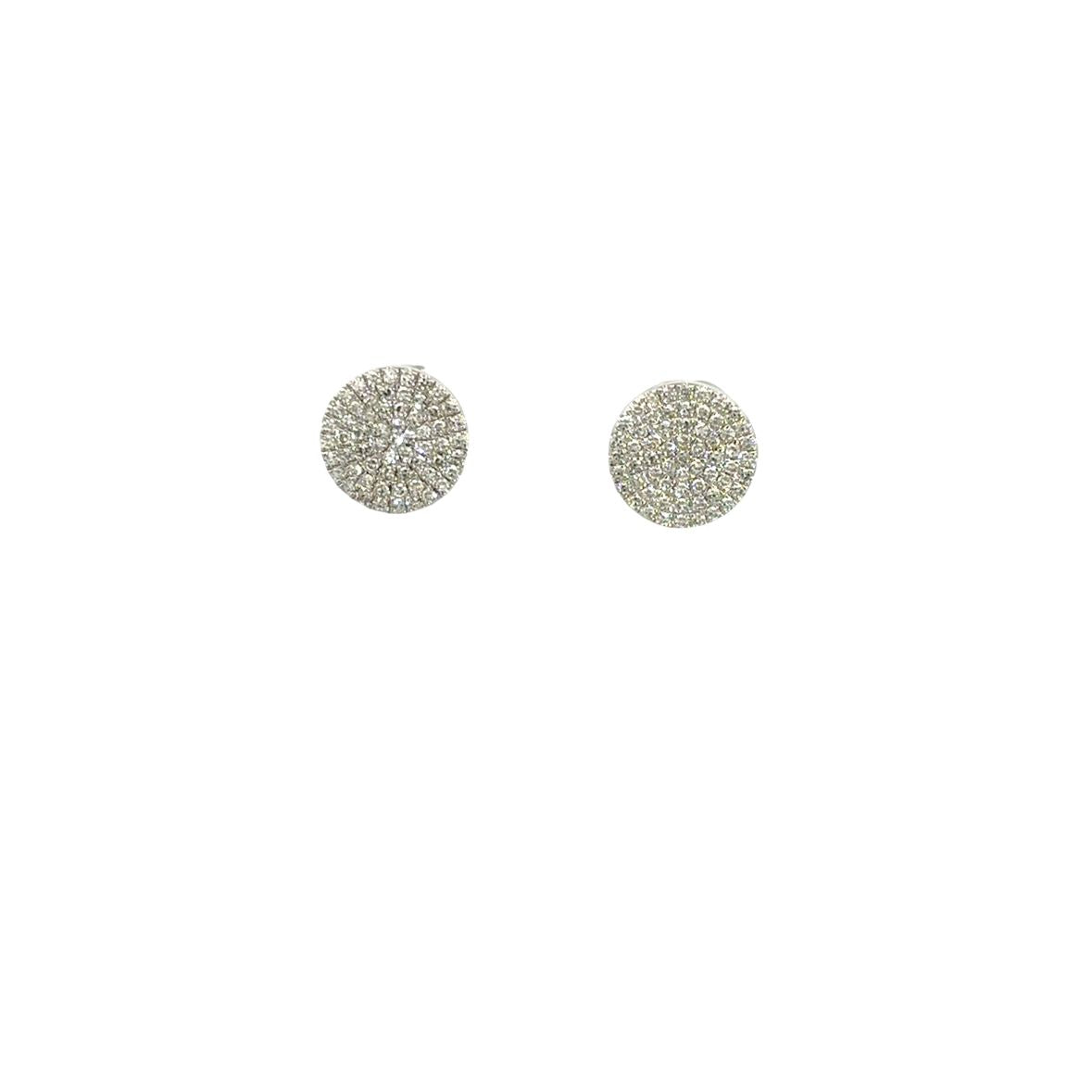 DIAMOND PAVÉ CIRCLE EARRINGS SET IN 14K WHITE GOLD