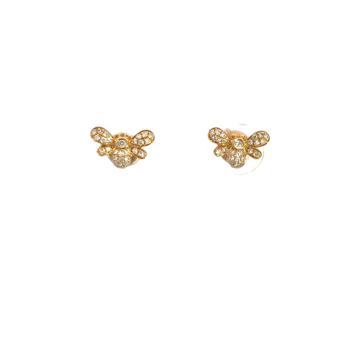 DIAMOND BEE EARRINGS SET IN 14K YELLOW GOLD