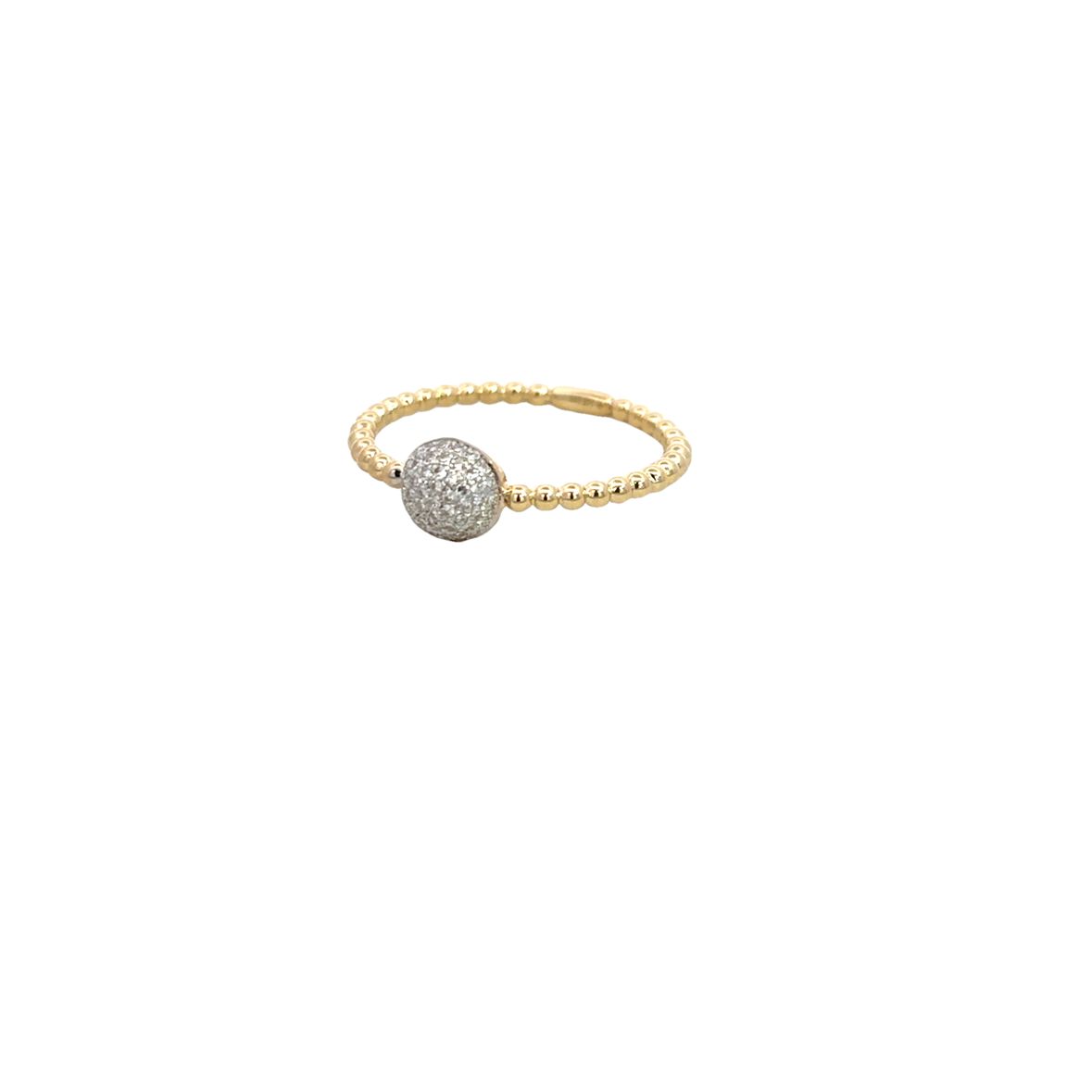 DIAMOND PAVÉ DOME RING SET IN 14K YELLOW GOLD