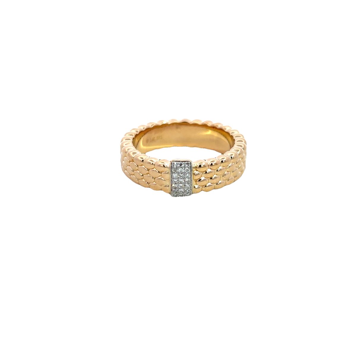 DIAMOND BAR RING SET IN 14K YELLOW GOLD