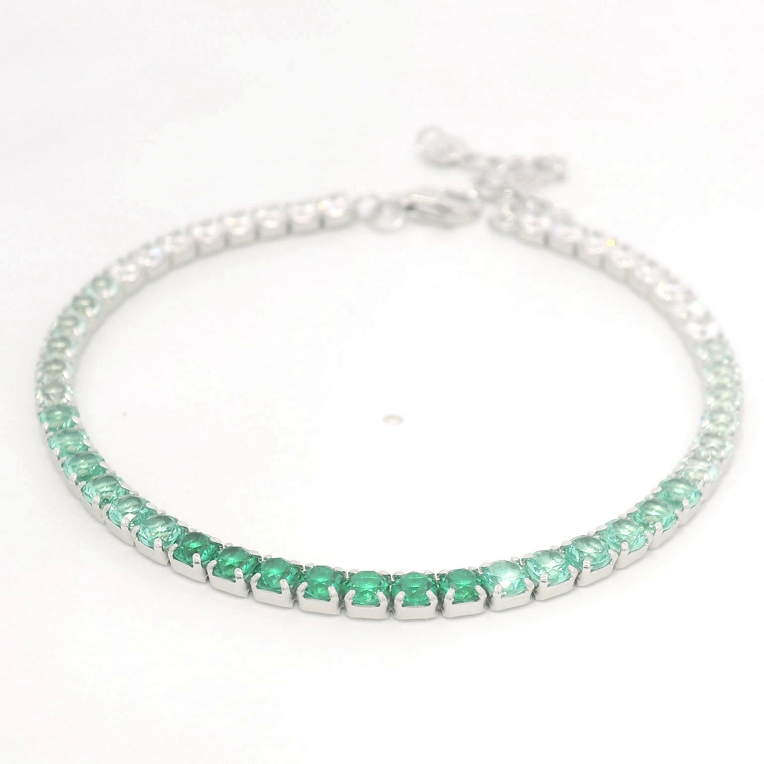 TENNIS BRACELET WITH CRYSTALS 925 SILVER PLATED