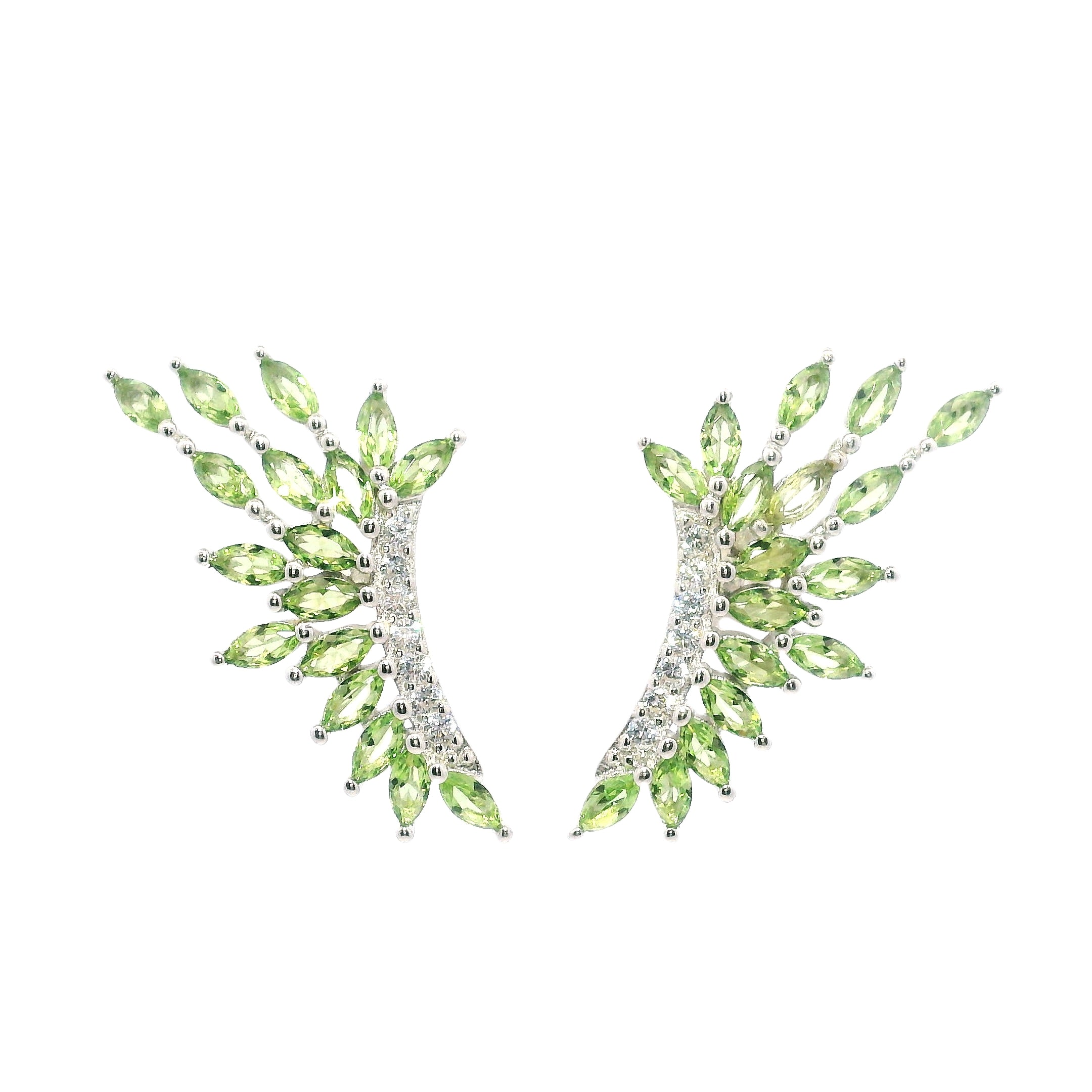 WINGS EARRINGS WITH CRYSTALS 925 SILVER PLATED