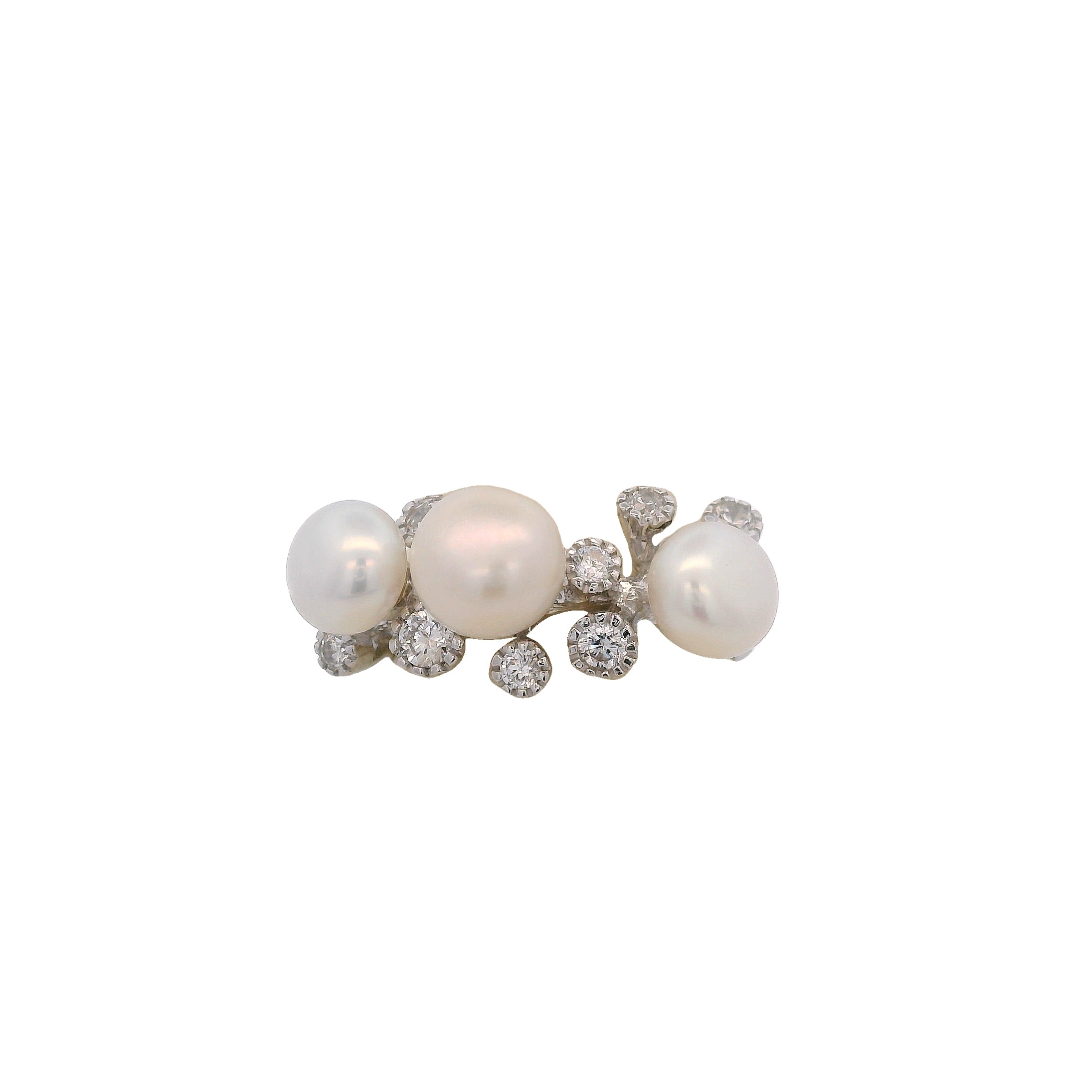 925SL TRIPLE PEARL AND CZ RING T6
