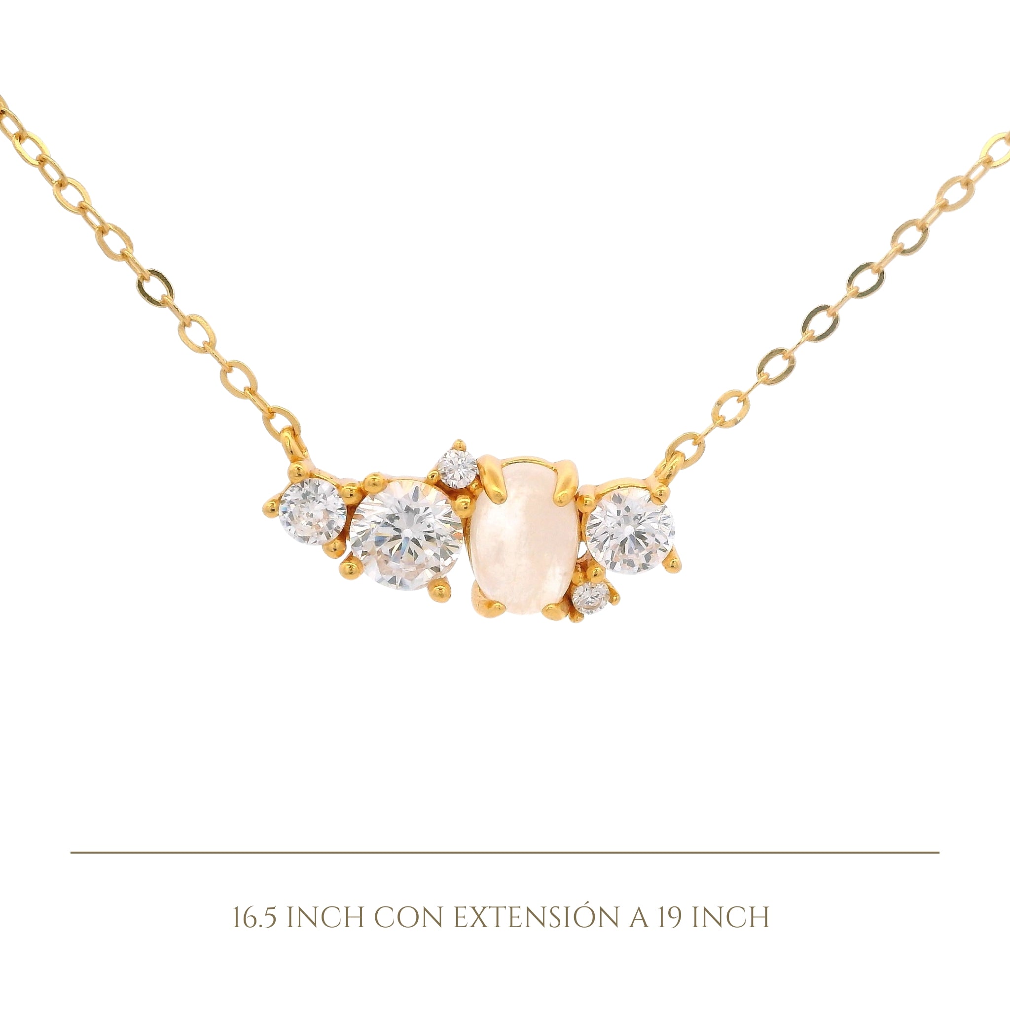 925YG CLUSTER NECKLACE CZ