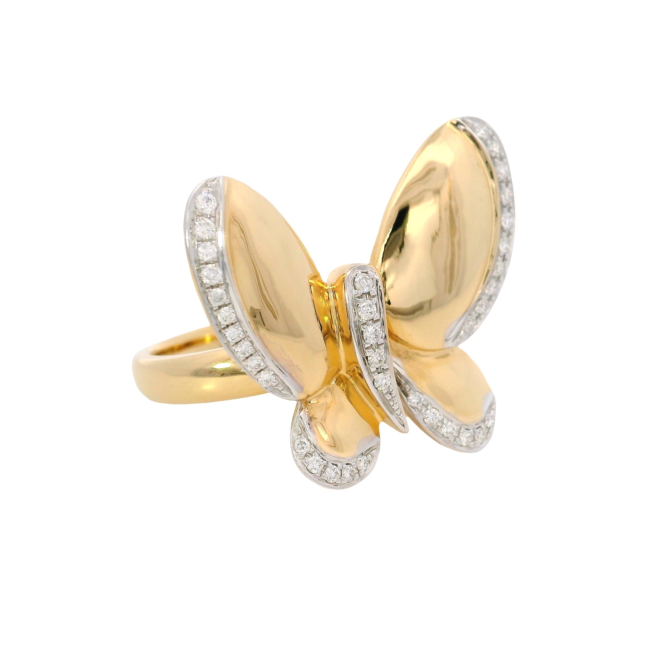 D0.23CT 18KY CHUNKY BUTTERFLY RING T7