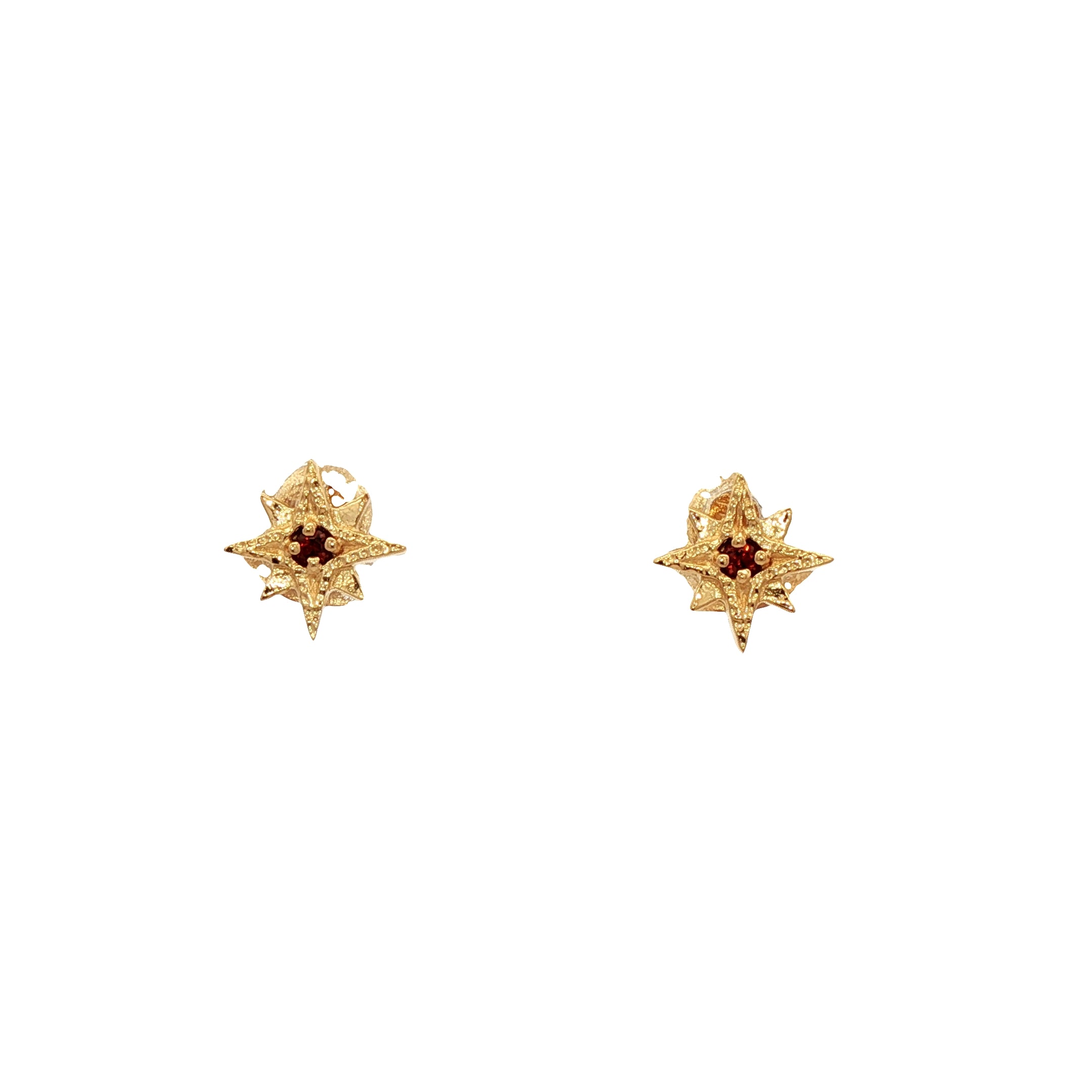 925YG NORT STAR GARNET EARRINGS