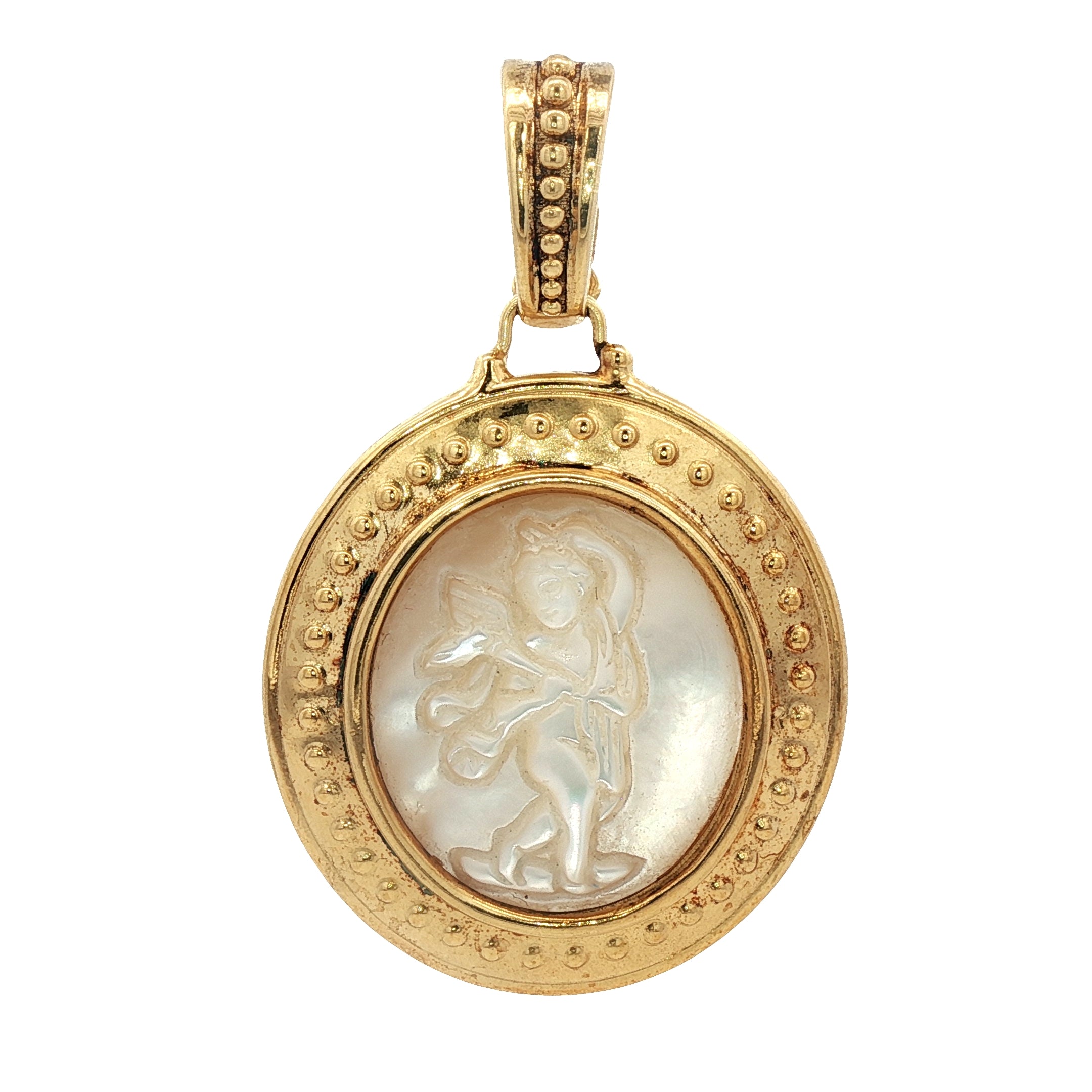 925YG CUPID MOP PENDANT