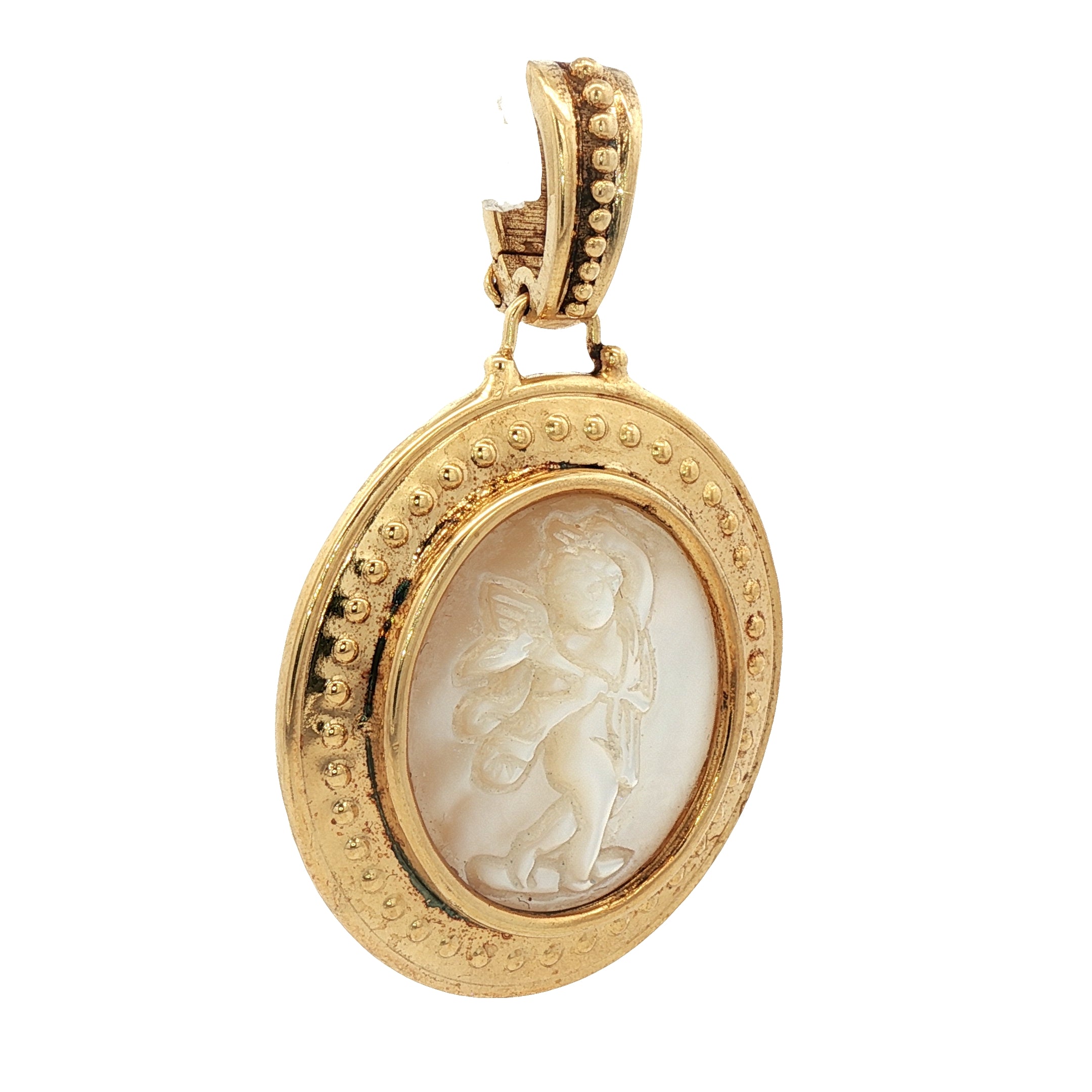 925YG CUPID MOP PENDANT