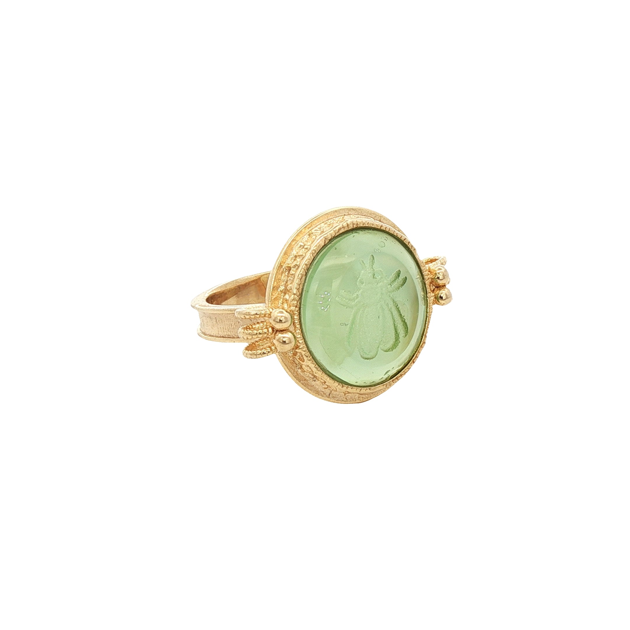 925YG BEE GREEN RING T6