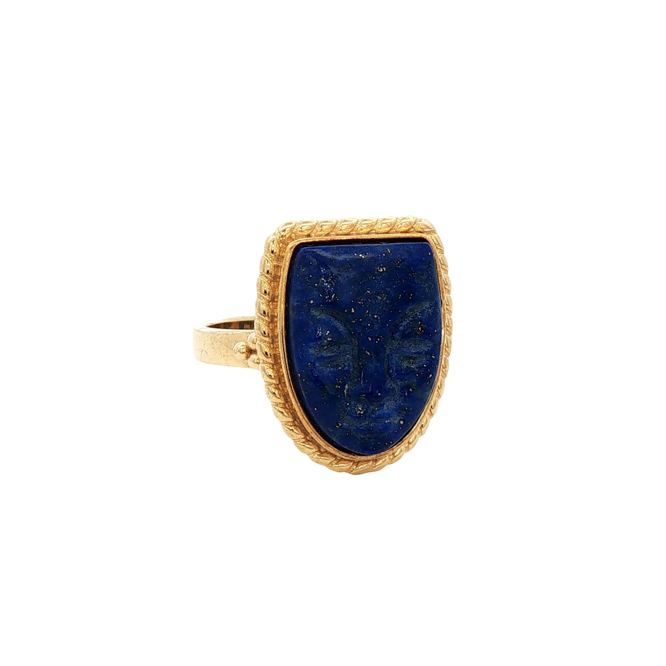 925YG MASK LAPIS LAZULI RING T8