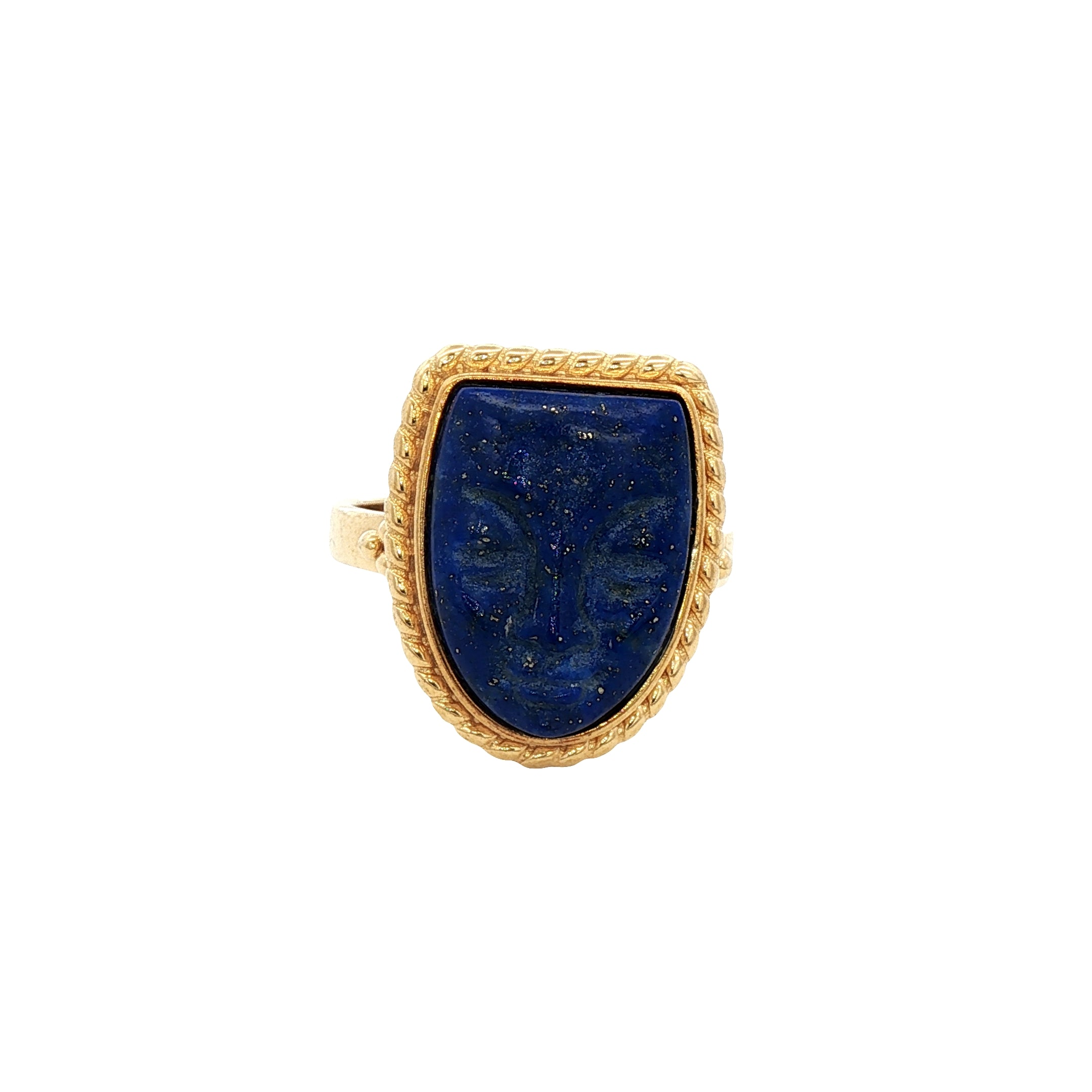 925YG MASK LAPIS LAZULI RING T8