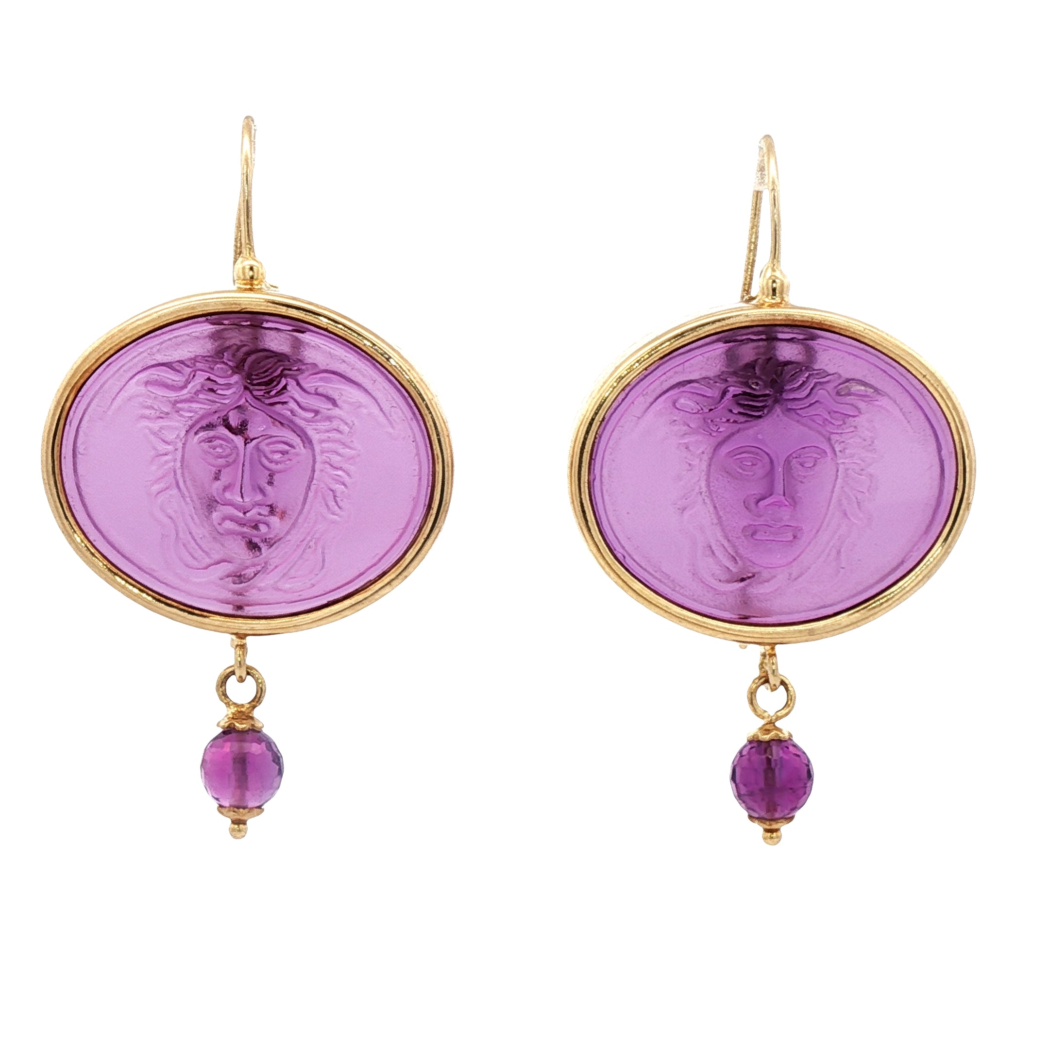 925YG MEDUSA PURPLE AND AMETHYST EARRINGS