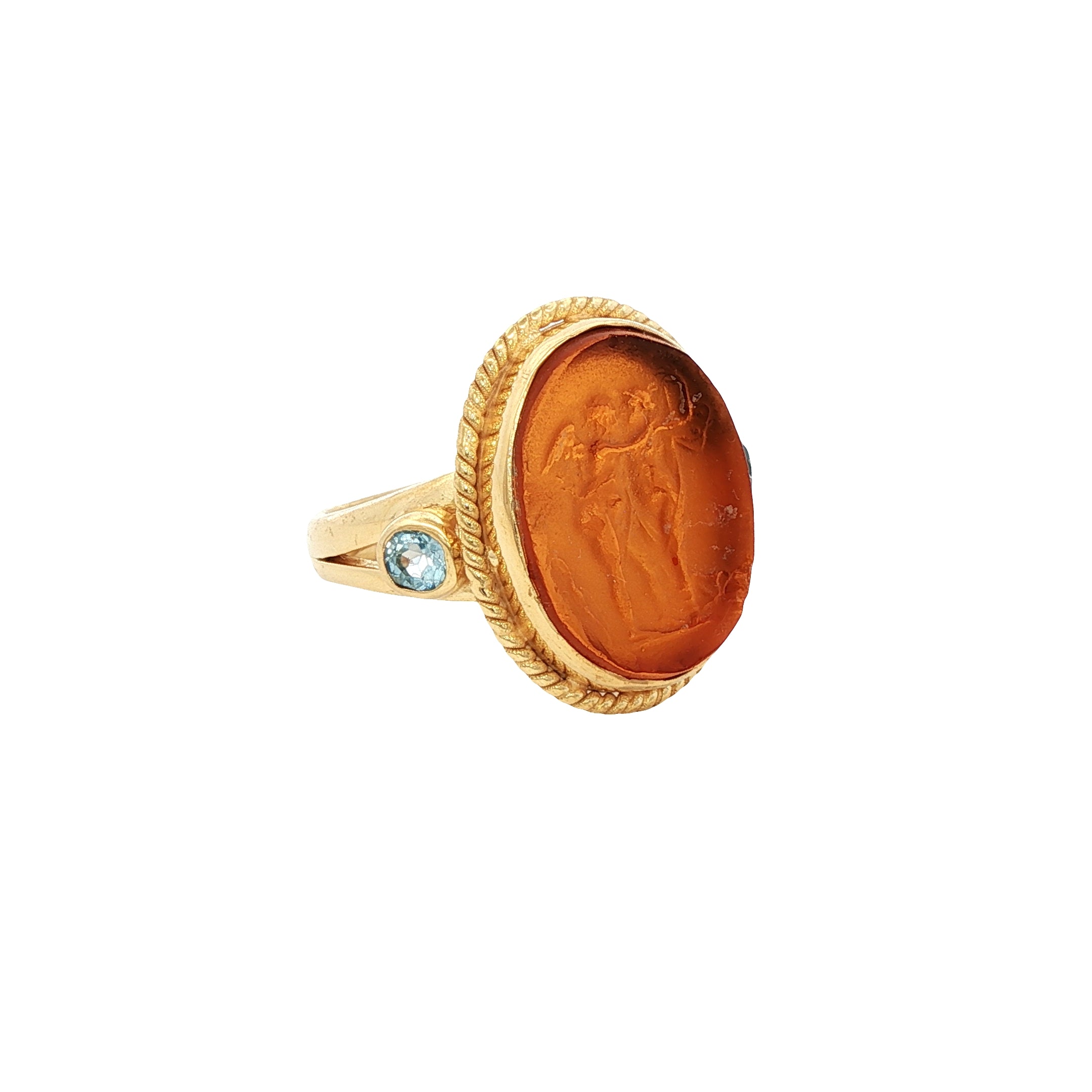 925YG DANCING ANGELS AMBAR RING T6