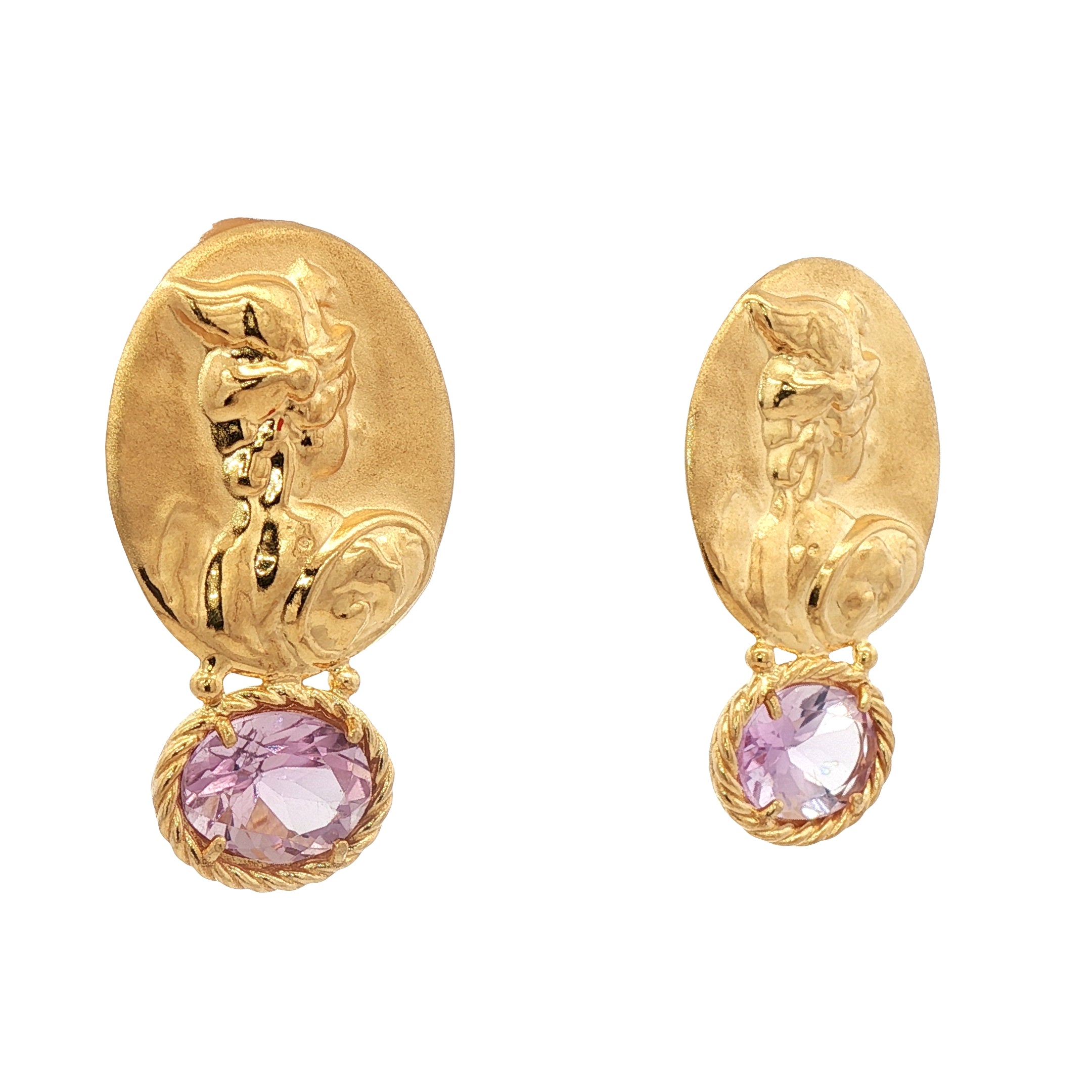 925YG HERMES AND AMETHYST EARRINGS