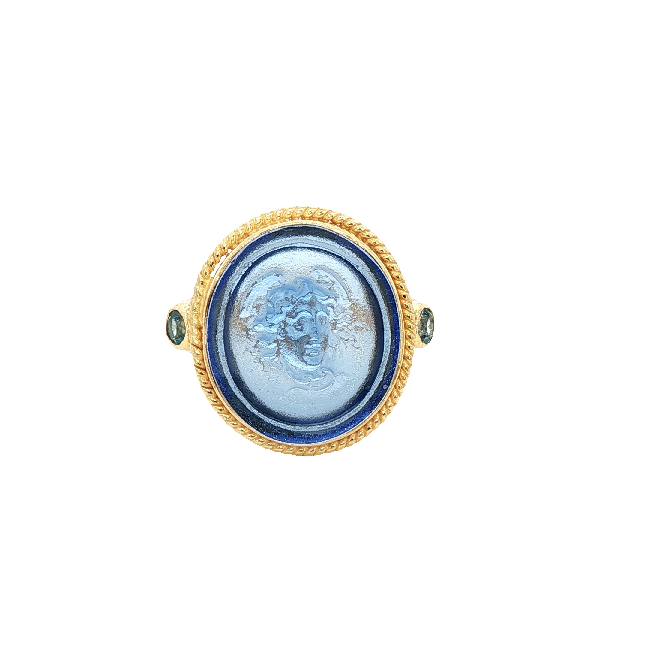 925YG MUSE BLUE AND BLUE TOPAZ RING T9