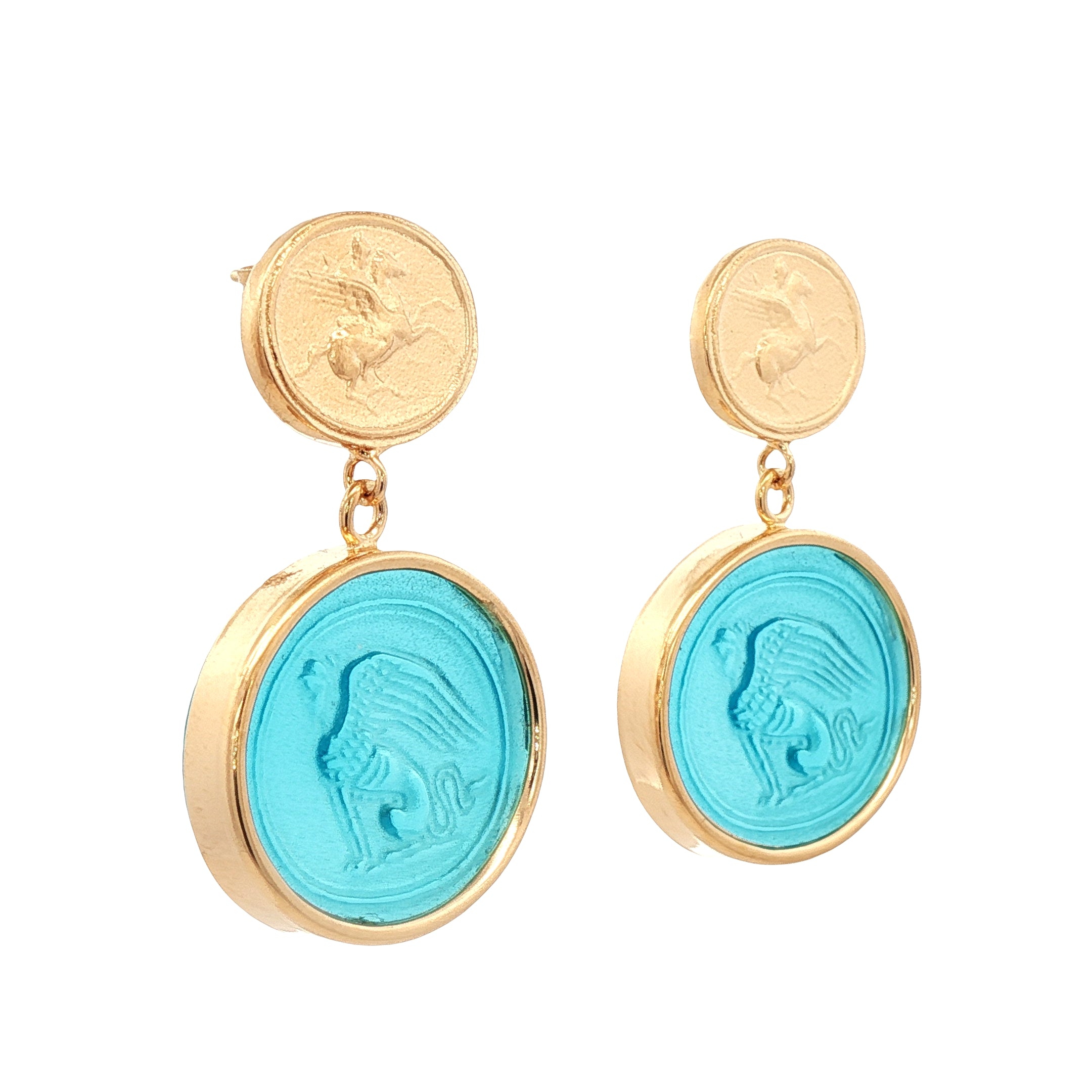 925YG CHIMERA SKY BLUE EARRINGS