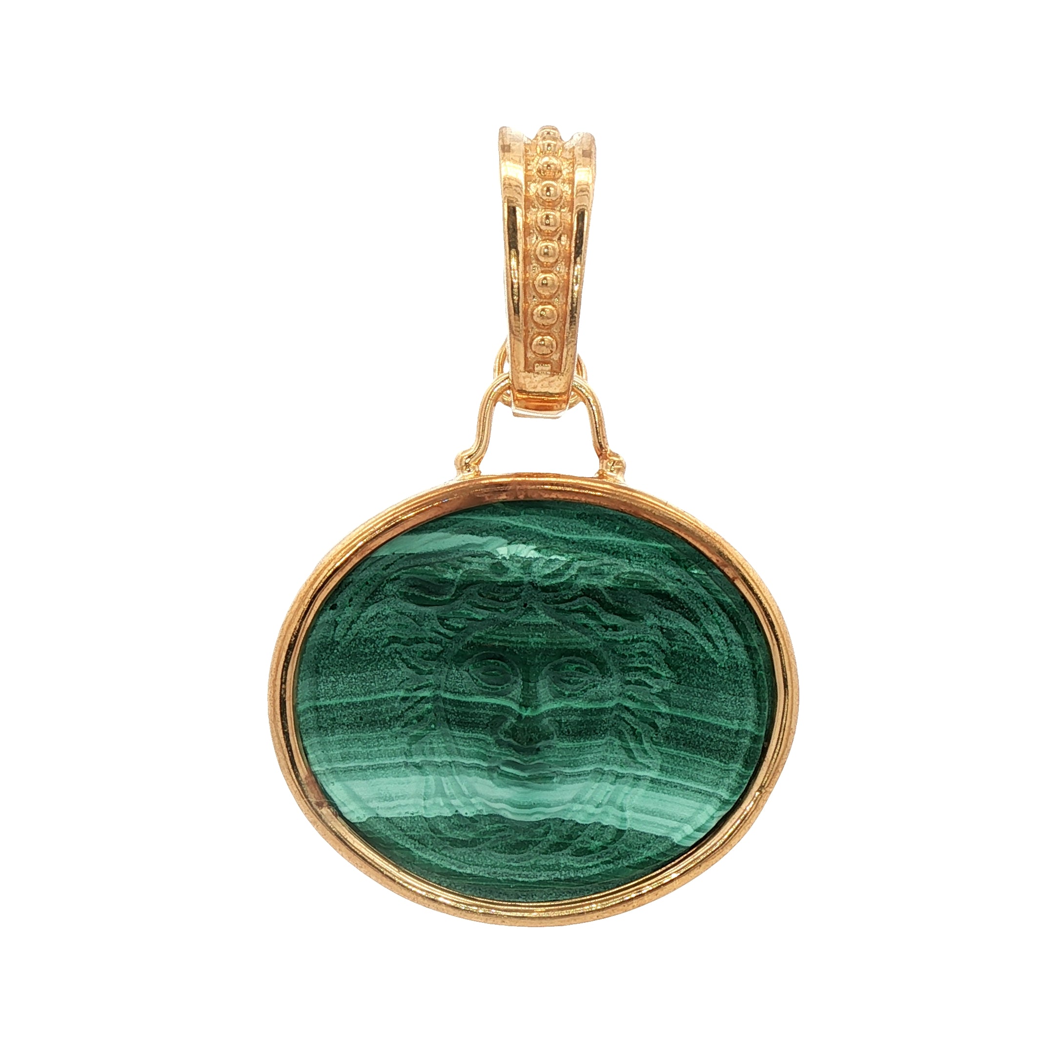 925YG MEDUSA MALACHITE PENDANT