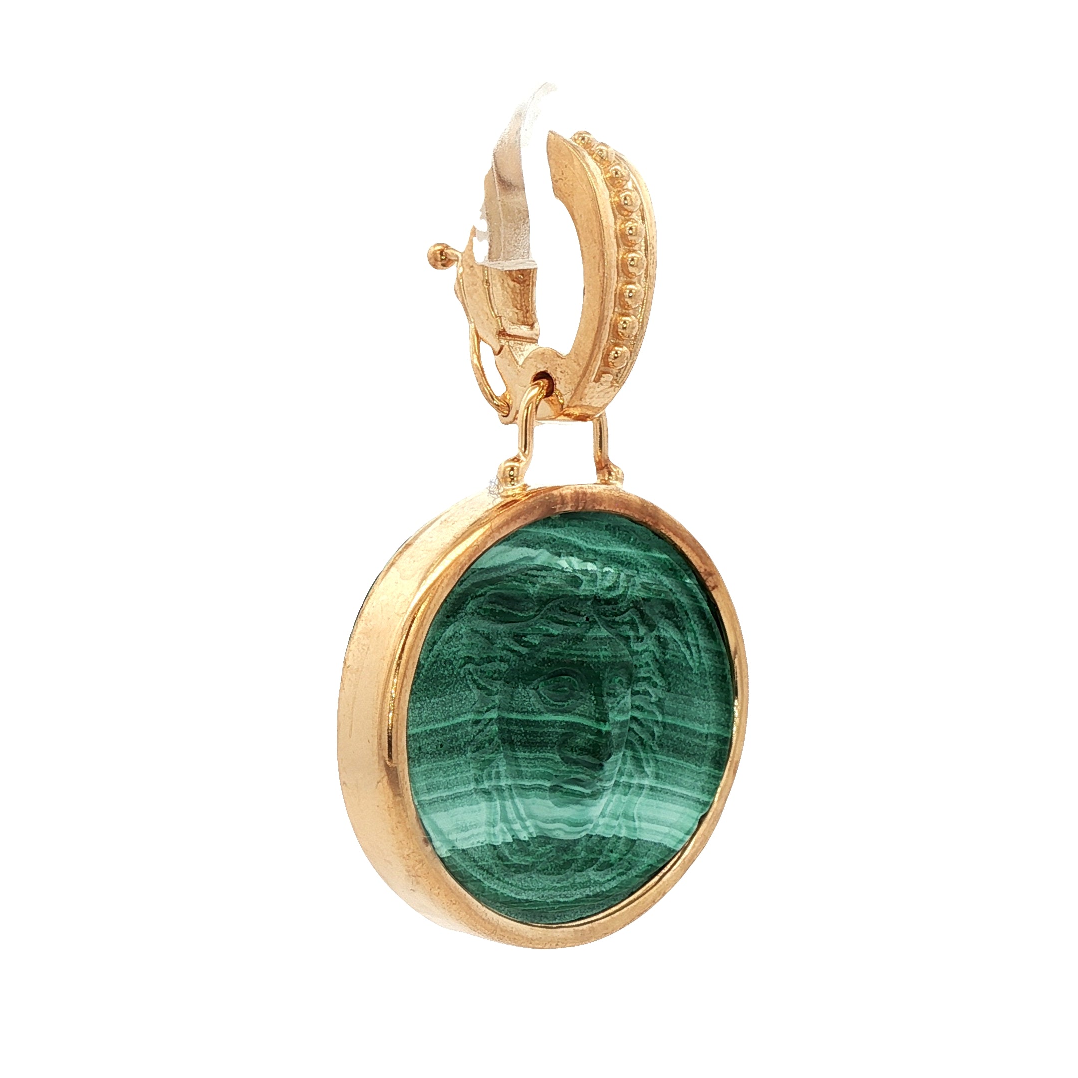 925YG MEDUSA MALACHITE PENDANT