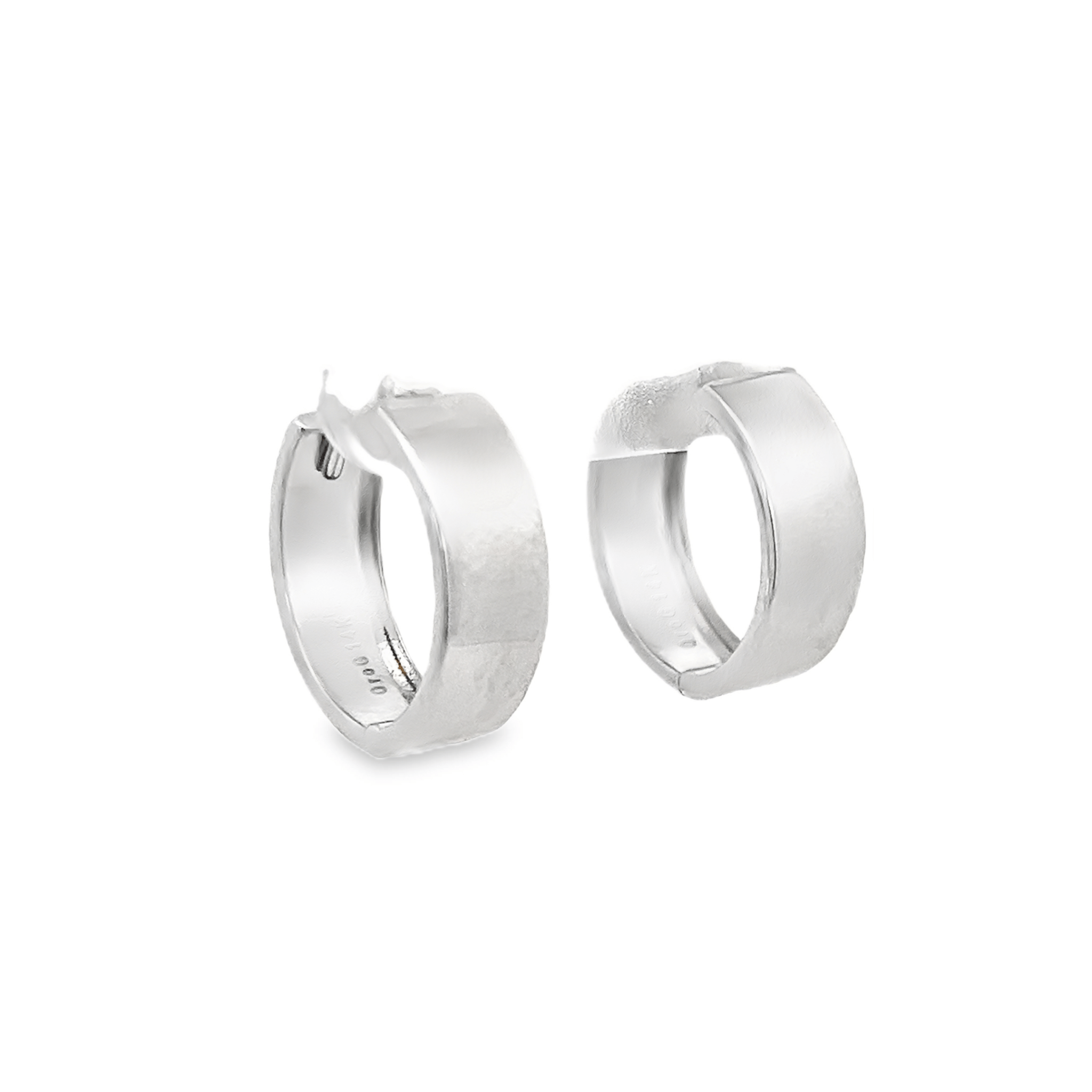 14 KW PLAIN DOME HOOP EARRINGS - C'SANTOS