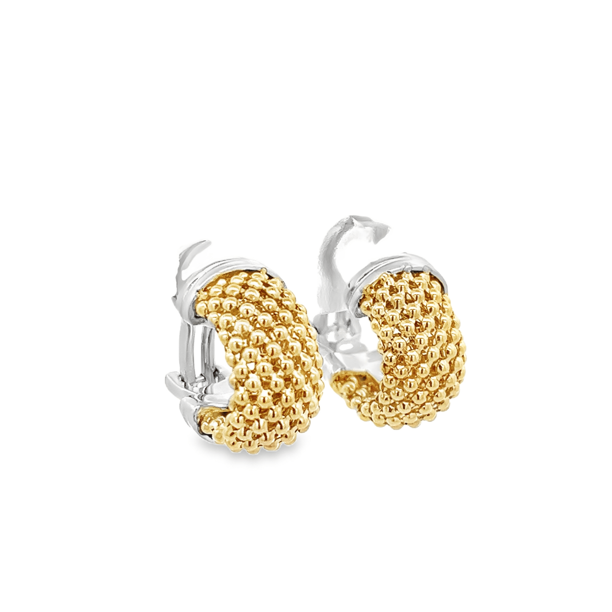 14 KYW HALF HOOPS MESH EARRINGS - C'SANTOS