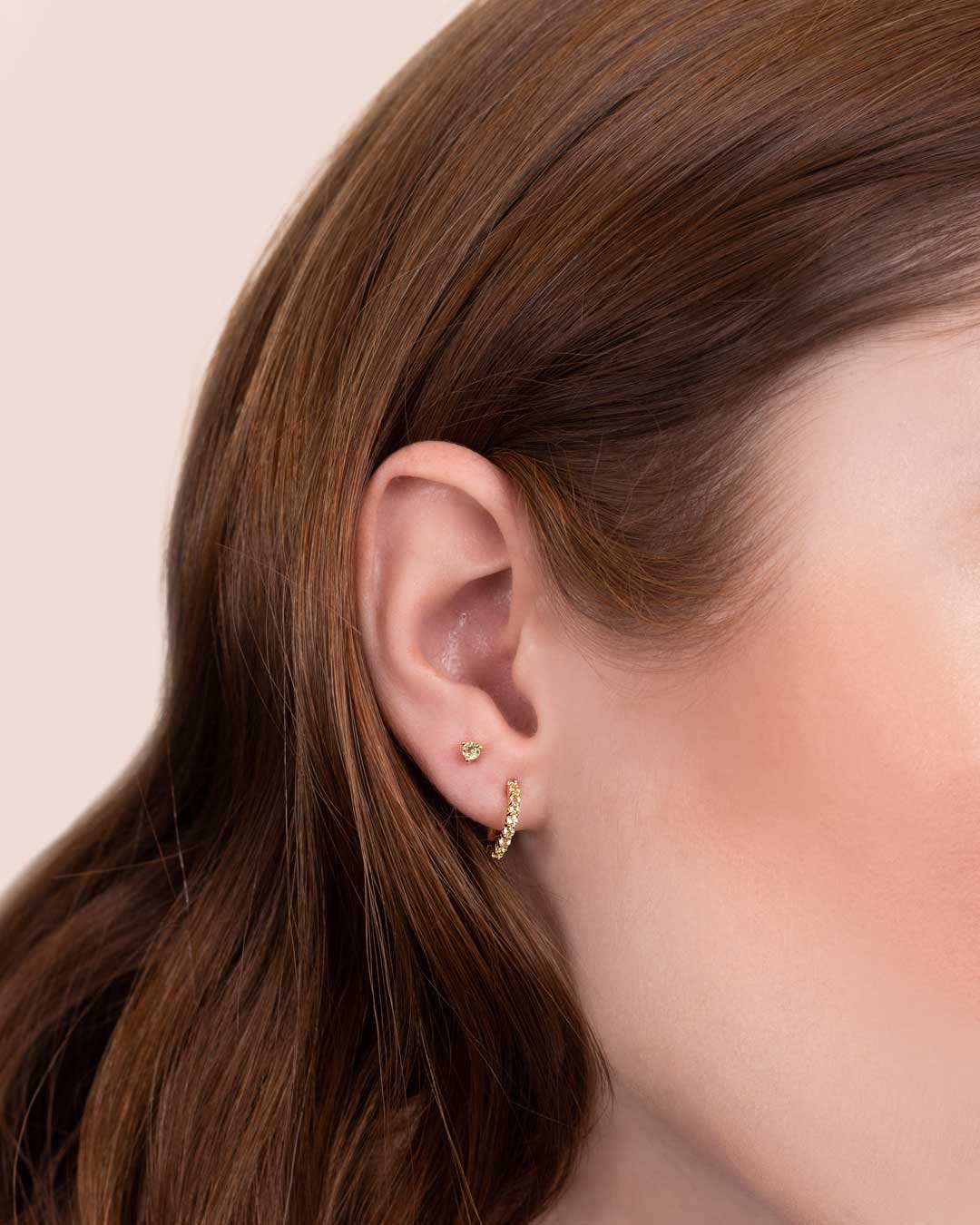 14K GOLD EARRINGS PERIDOT 2.5MM - C'SANTOS