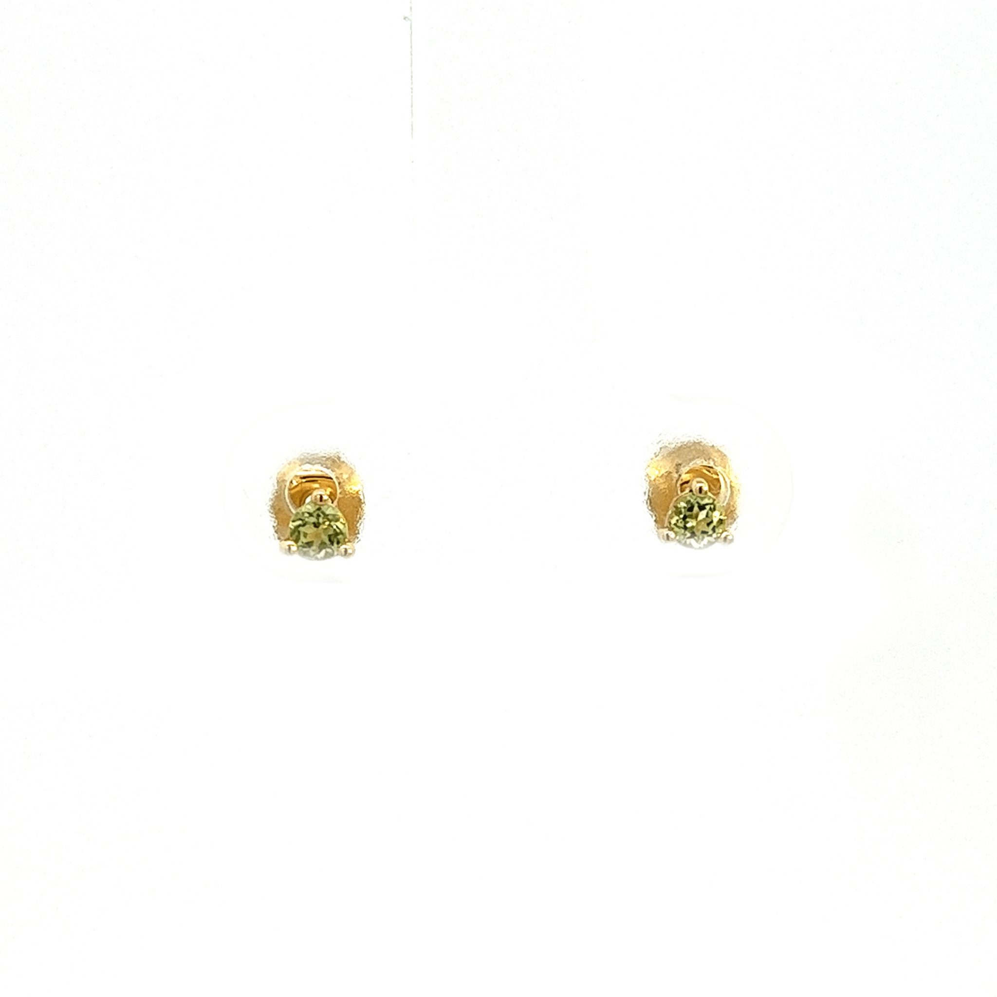 14K GOLD EARRINGS PERIDOT 2.5MM - C'SANTOS