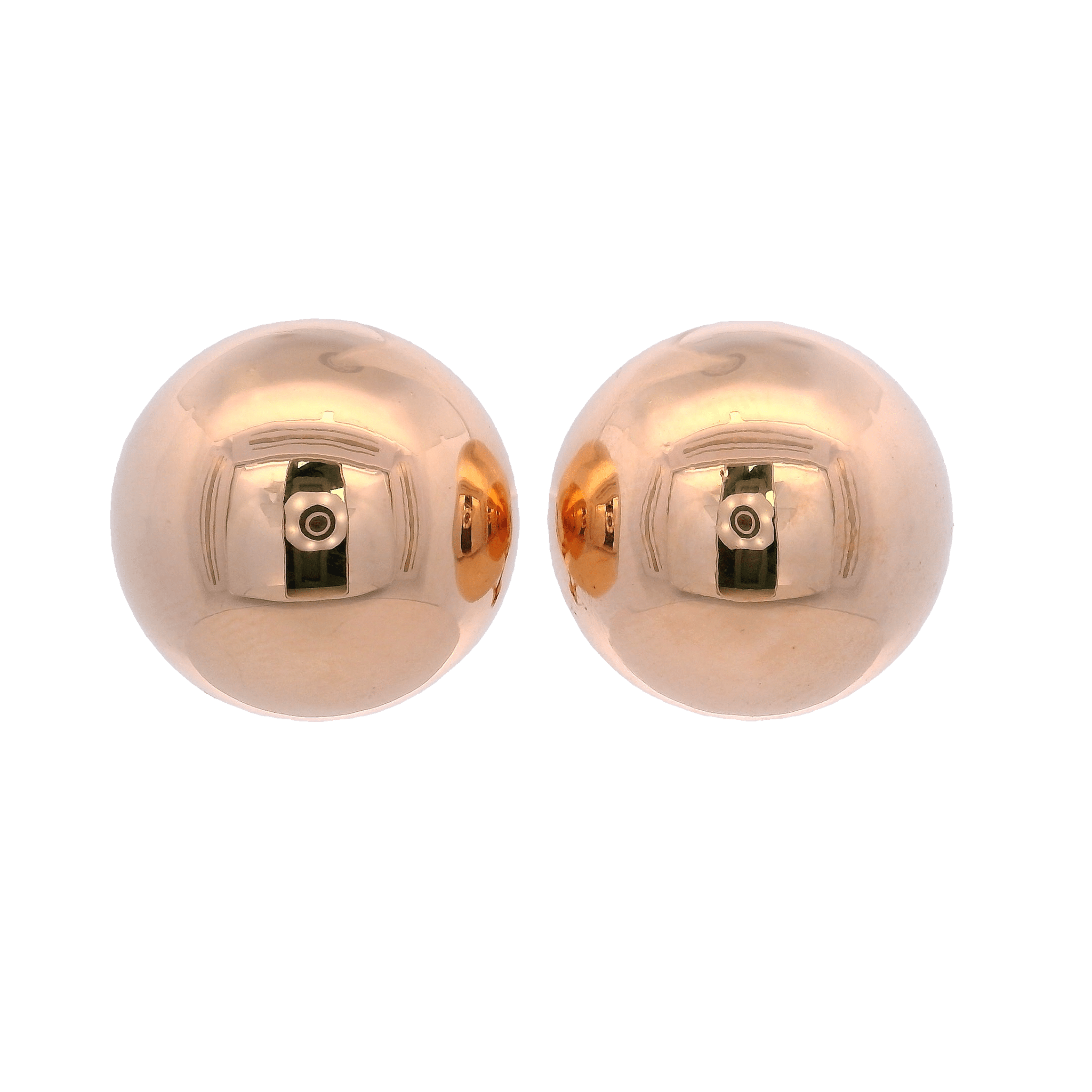 14KR DOME CIRCLE SMOOTH 16MM EARRINGS - C'SANTOS