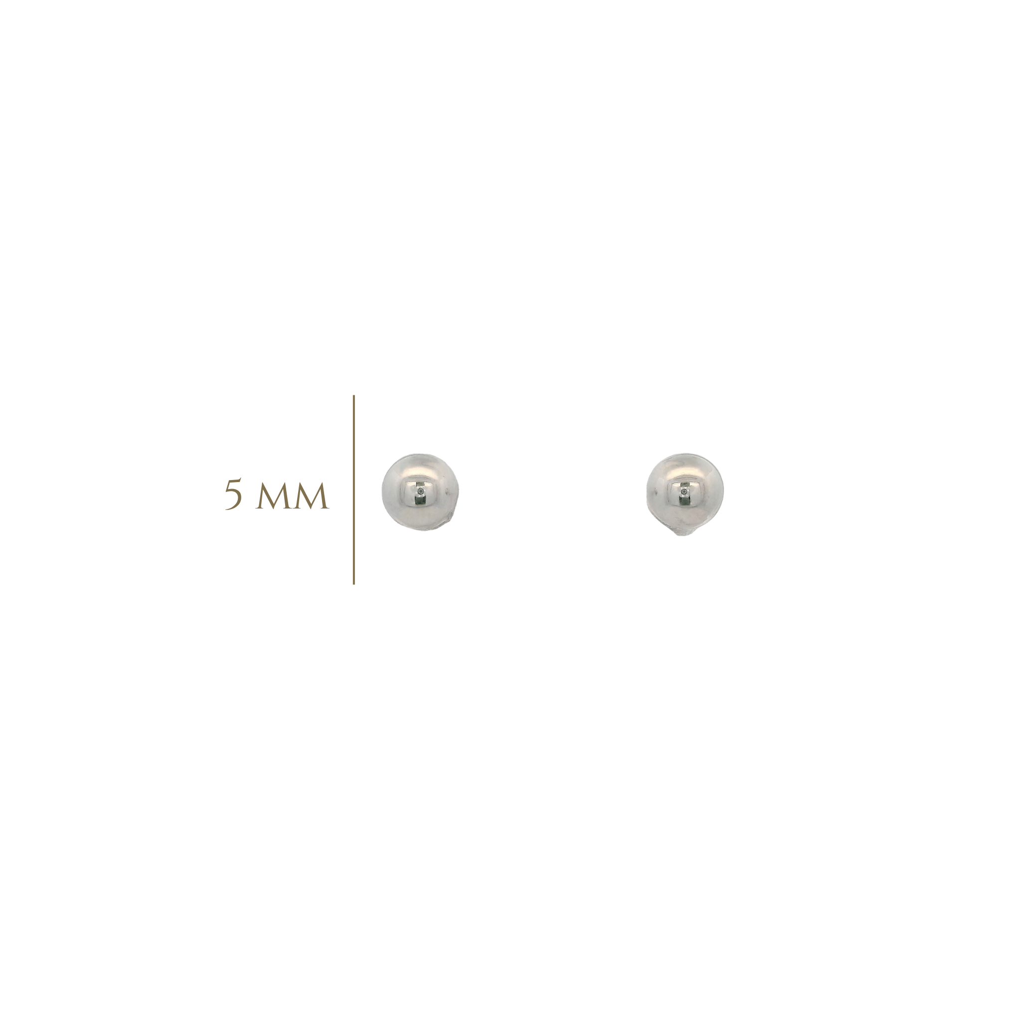 14KW DOME CIRCLE SMOOTH 5MM EARRINGS - C'SANTOS