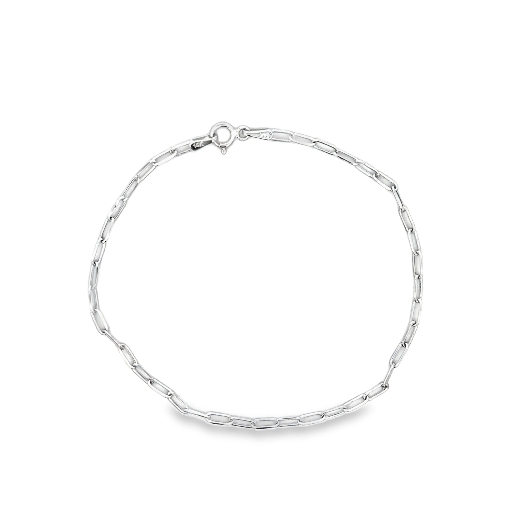 14KW SMALL PAPER CLIP 7.5 INCH BRACELET - C'SANTOS