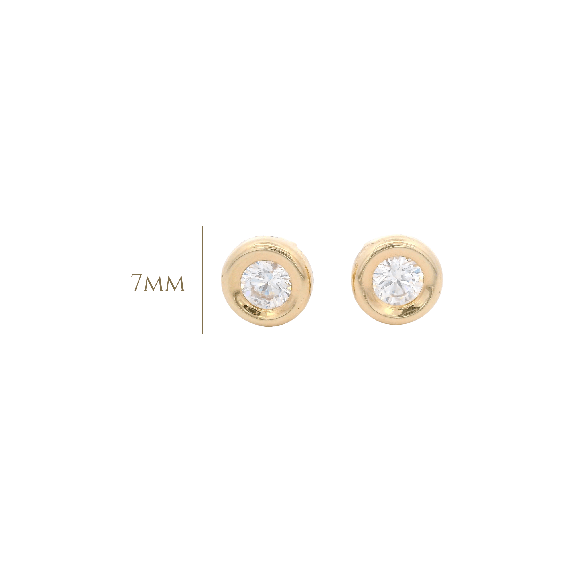 14KY BEZEL ABRIL CZ DIAMANTE EARRINGS - C'SANTOS