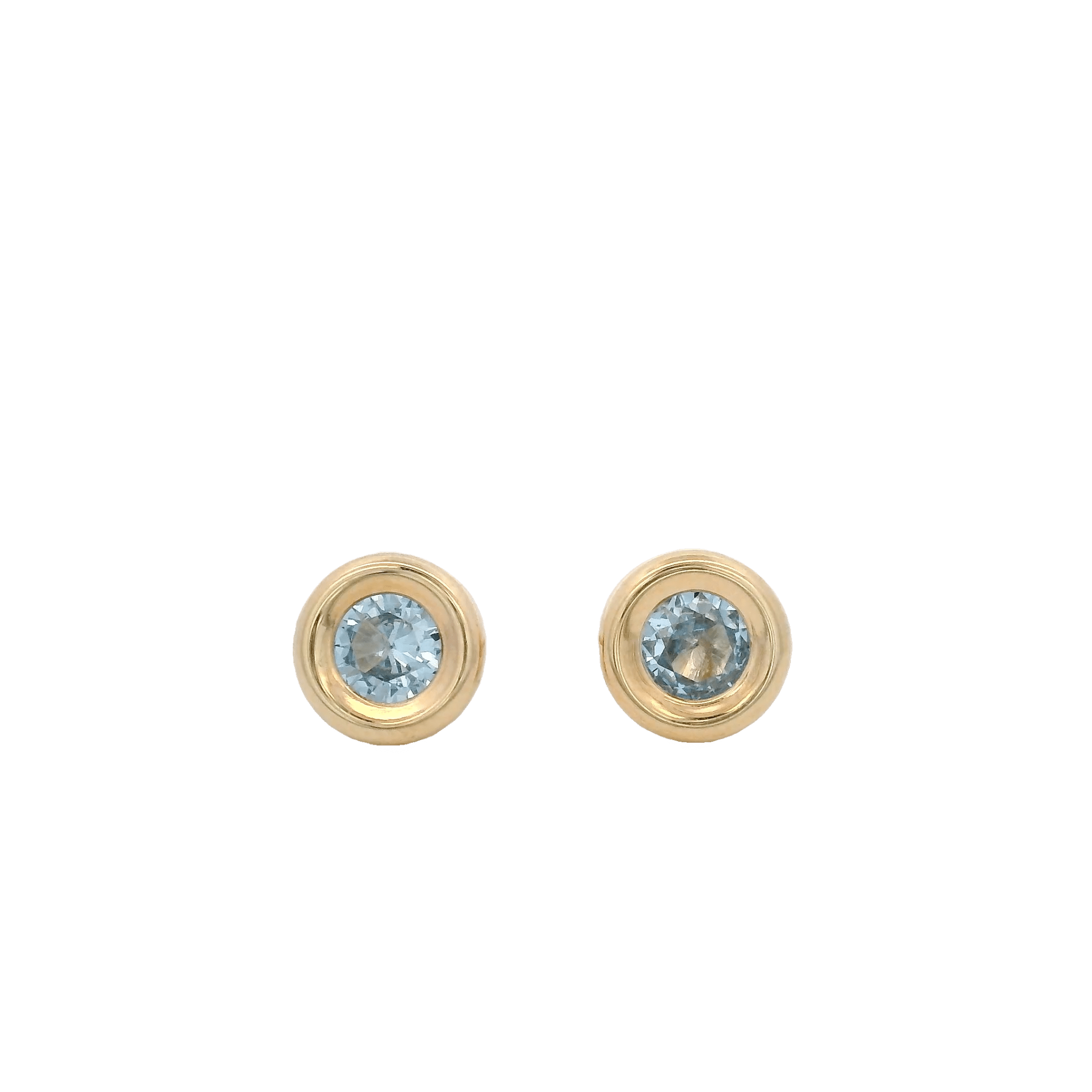 14KY BEZEL DICIEMBRE CZ TURQUESA EARRINGS - C'SANTOS