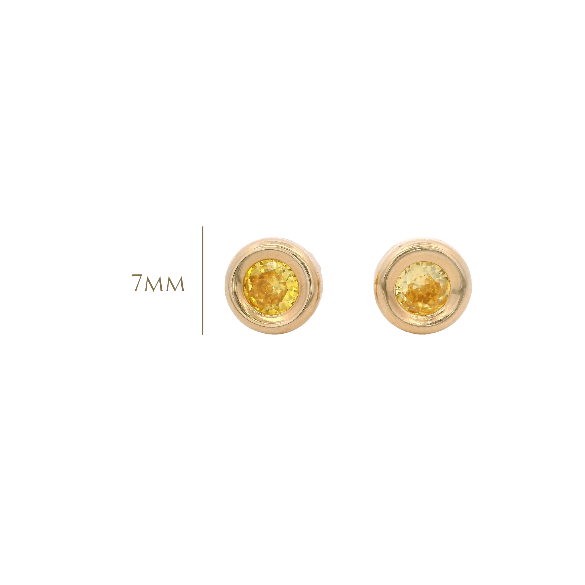 14KY BEZEL NOVIEMBRE CZ CITRINA EARRINGS - C'SANTOS
