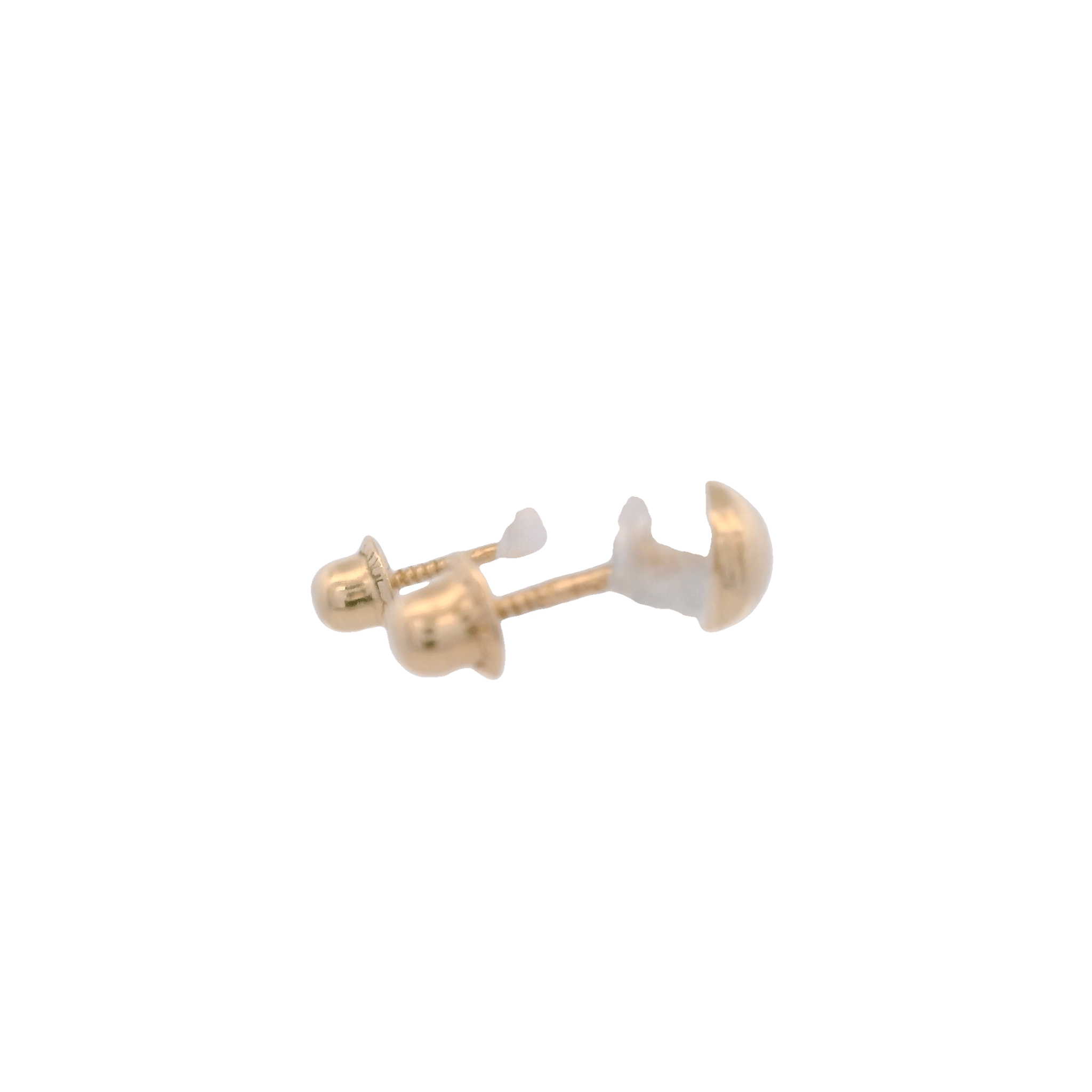 14KY DOME CIRCLE SMOOTH 5MM EARRINGS - C'SANTOS