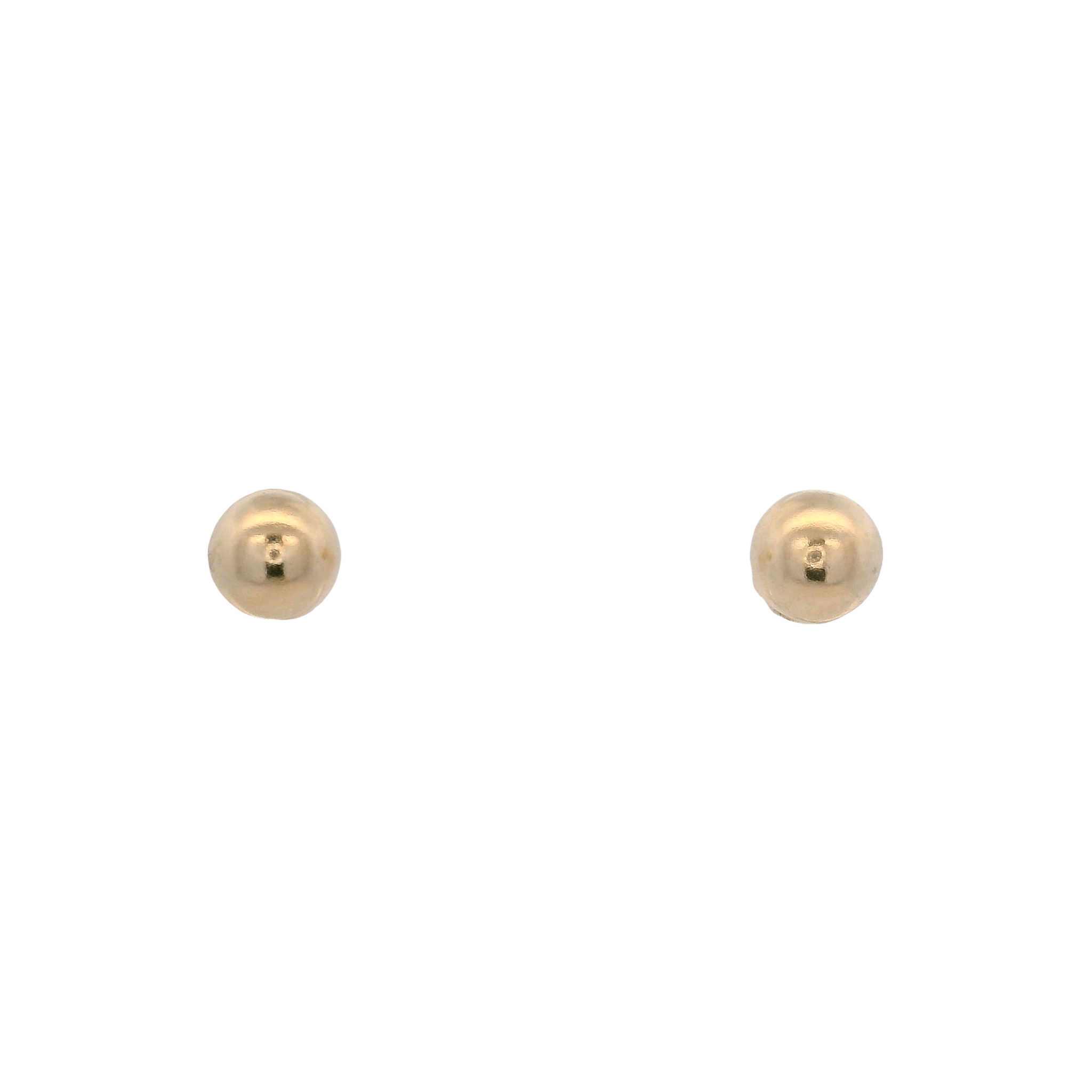 14KY DOUBLE BALL 4MM EARRINGS - C'SANTOS
