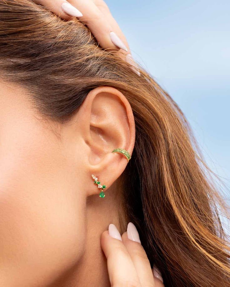 14KY EMERALD 0.21CT EARCUFF - C'SANTOS