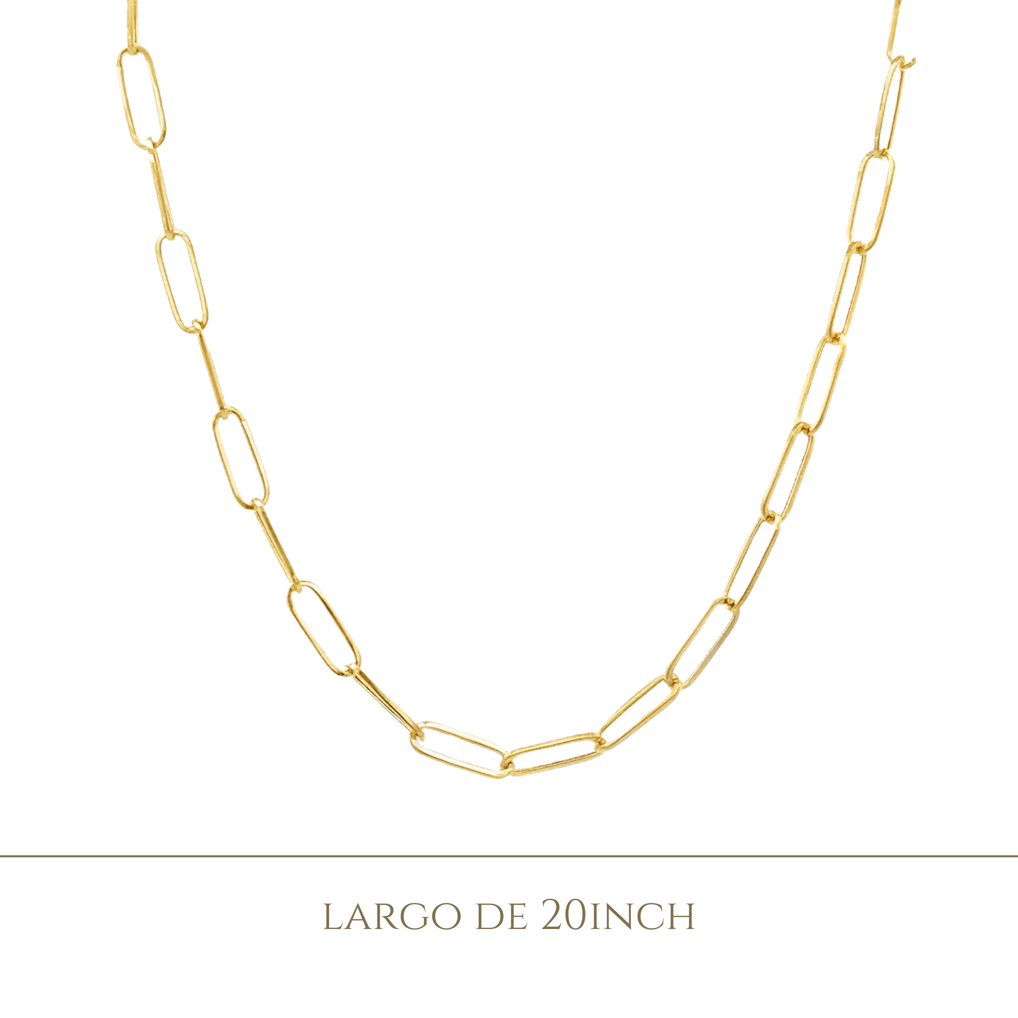 14KY MEDIUM PAPER CLIP 20 INCH CHAIN - C'SANTOS