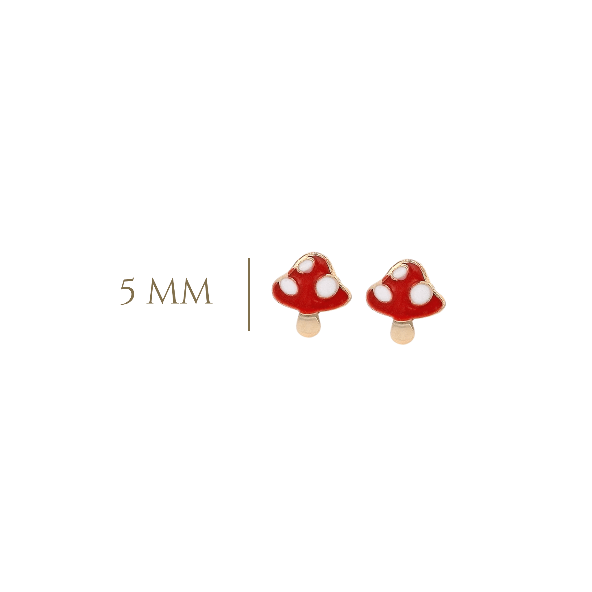 14KY MINI FUNGUS RED EARRINGS - C'SANTOS