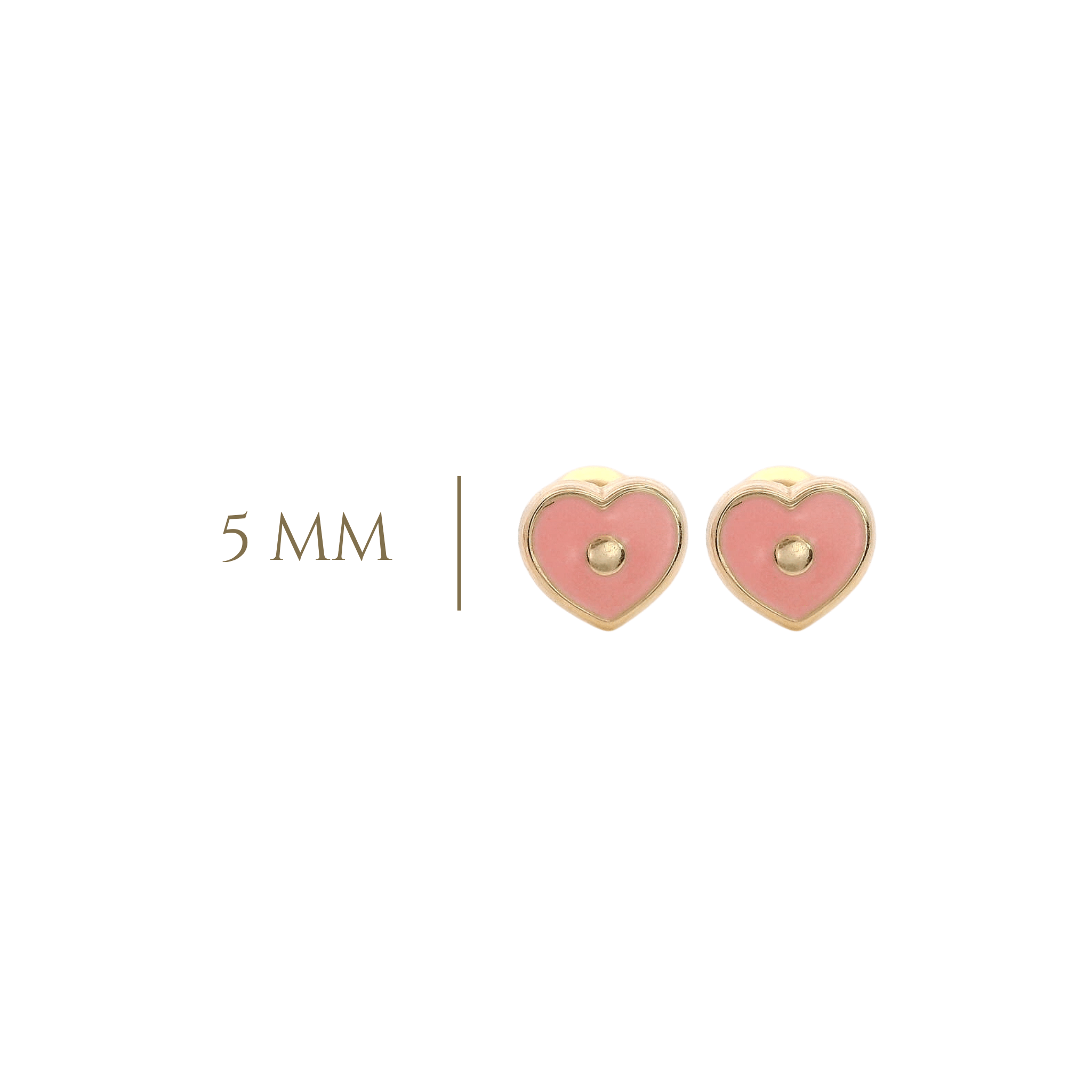 14KY MINI HEART ENAMEL PINK EARRINGS - C'SANTOS